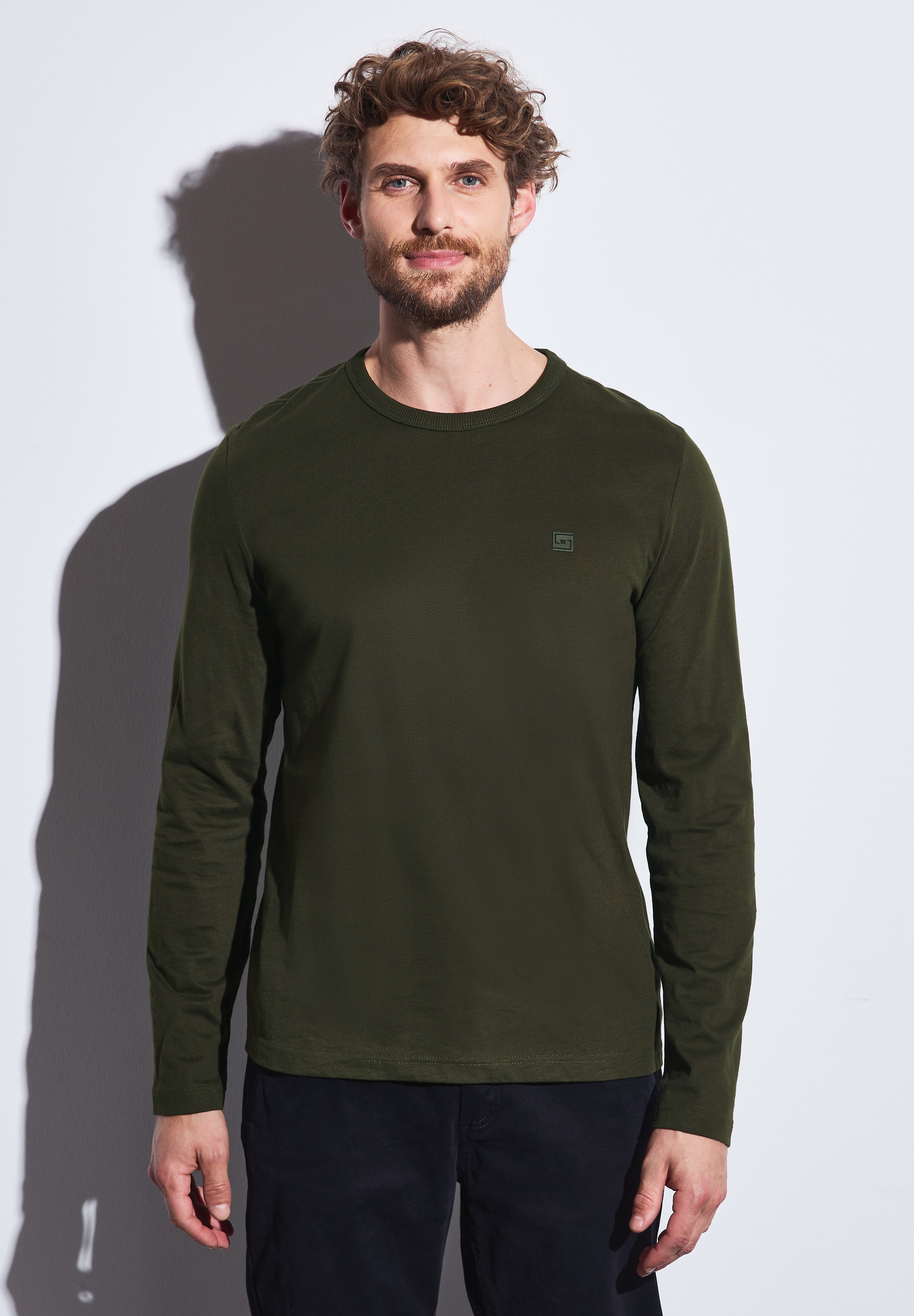 STREET ONE MEN Langarmshirt, aus reiner Baumwolle günstig online kaufen