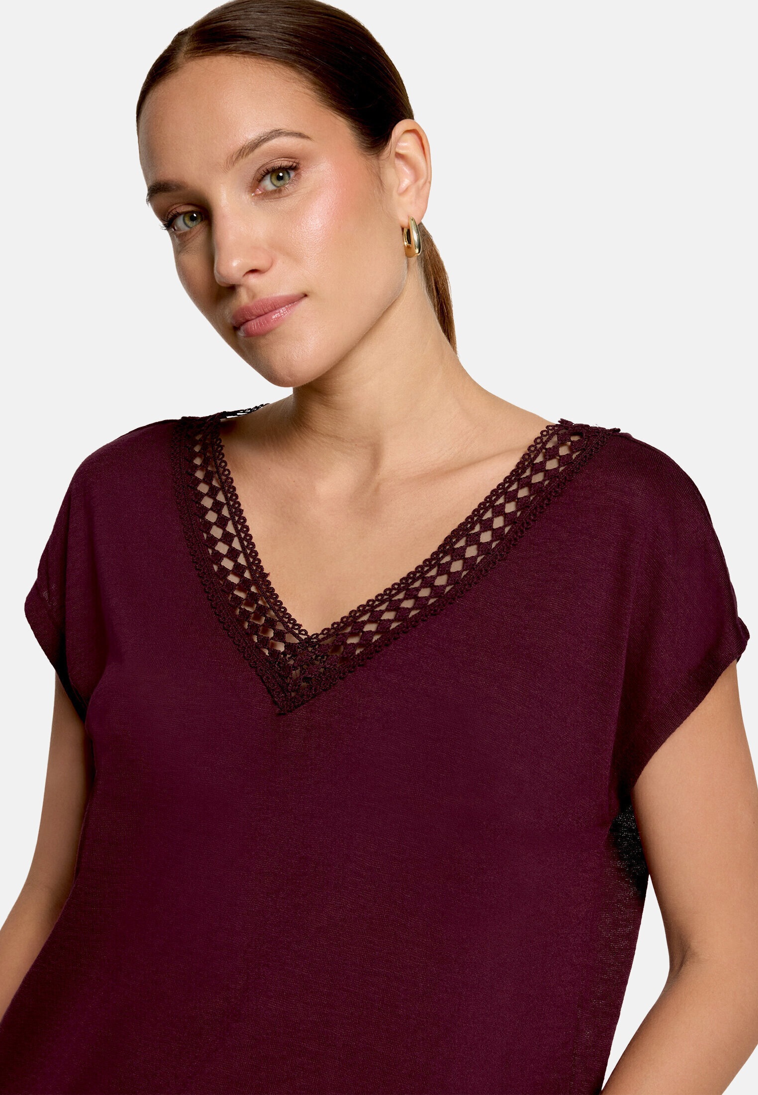 Zero T-Shirt »Damen mit V-Ausschnitt« 1 Spitze