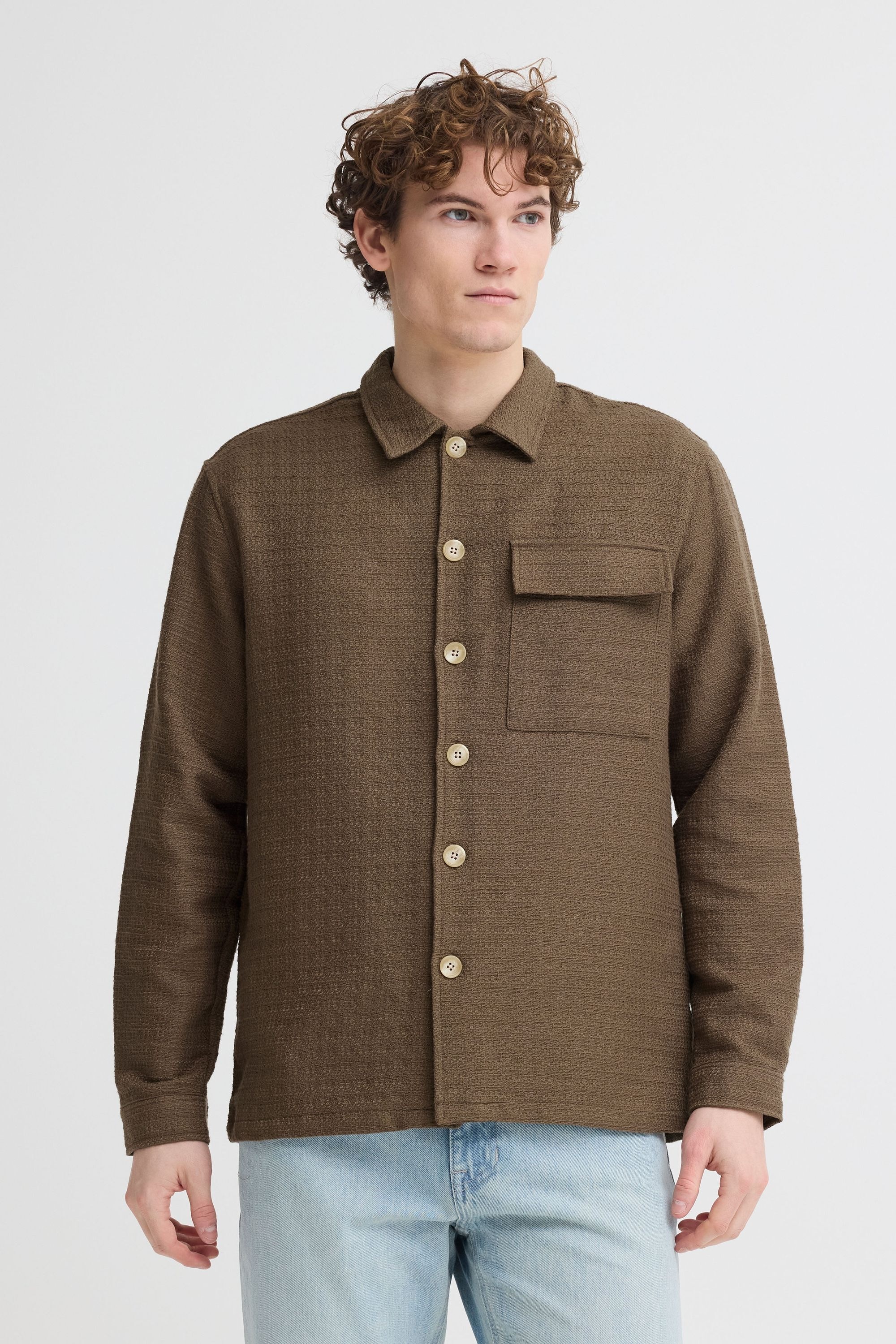 Casual Friday CFMatt Men's Shirt Jacket Brown Size M 2