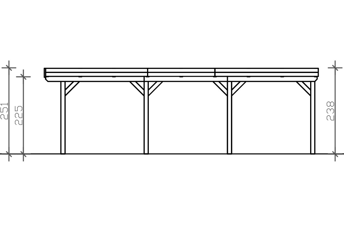 Skanholz Einzelcarport »Grunewald«, Leimholz-Nordisches Fichtenholz, weiß, mit EPDM-Dach