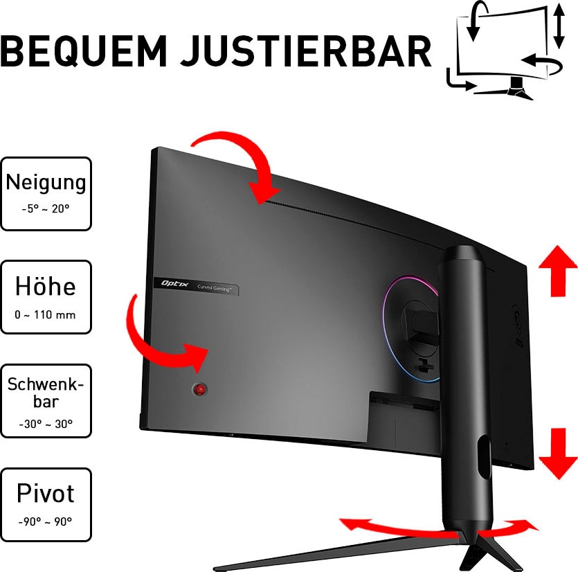 76 MAG301CR2«, Hz, cm/30 Herstellergarantie Jahre höhenverstellbar, MSI WFHD, | Curved-Gaming-Monitor 3 »Optix BAUR 1 200 2560 1080 x px, Zoll, ms Reaktionszeit,