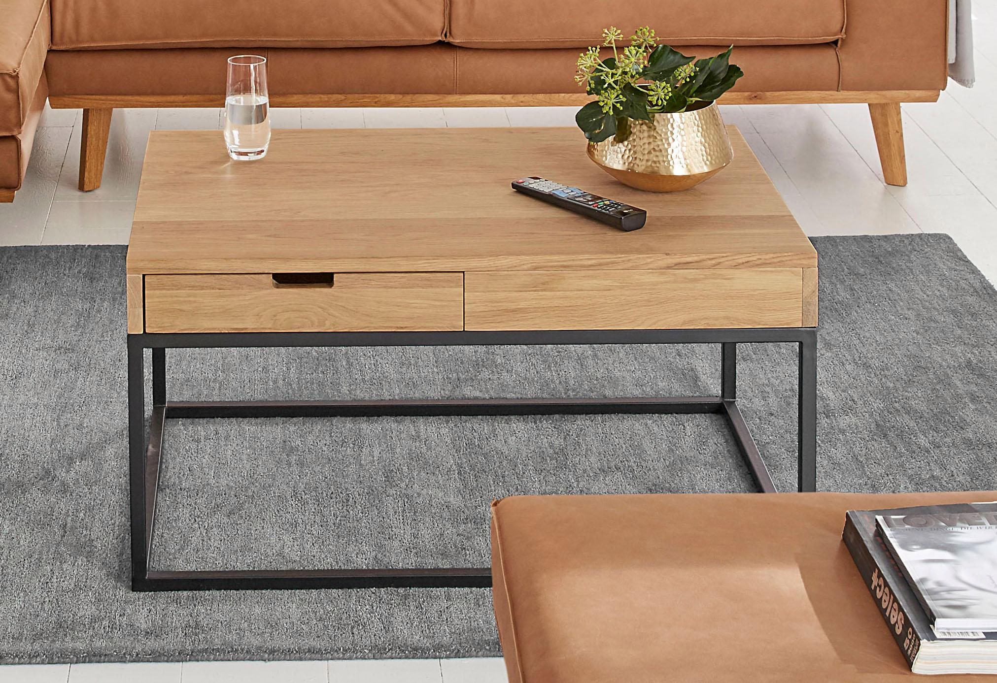 Home affaire Couchtisch "Rava", in 2 Größen, aus massiver Eiche günstig online kaufen