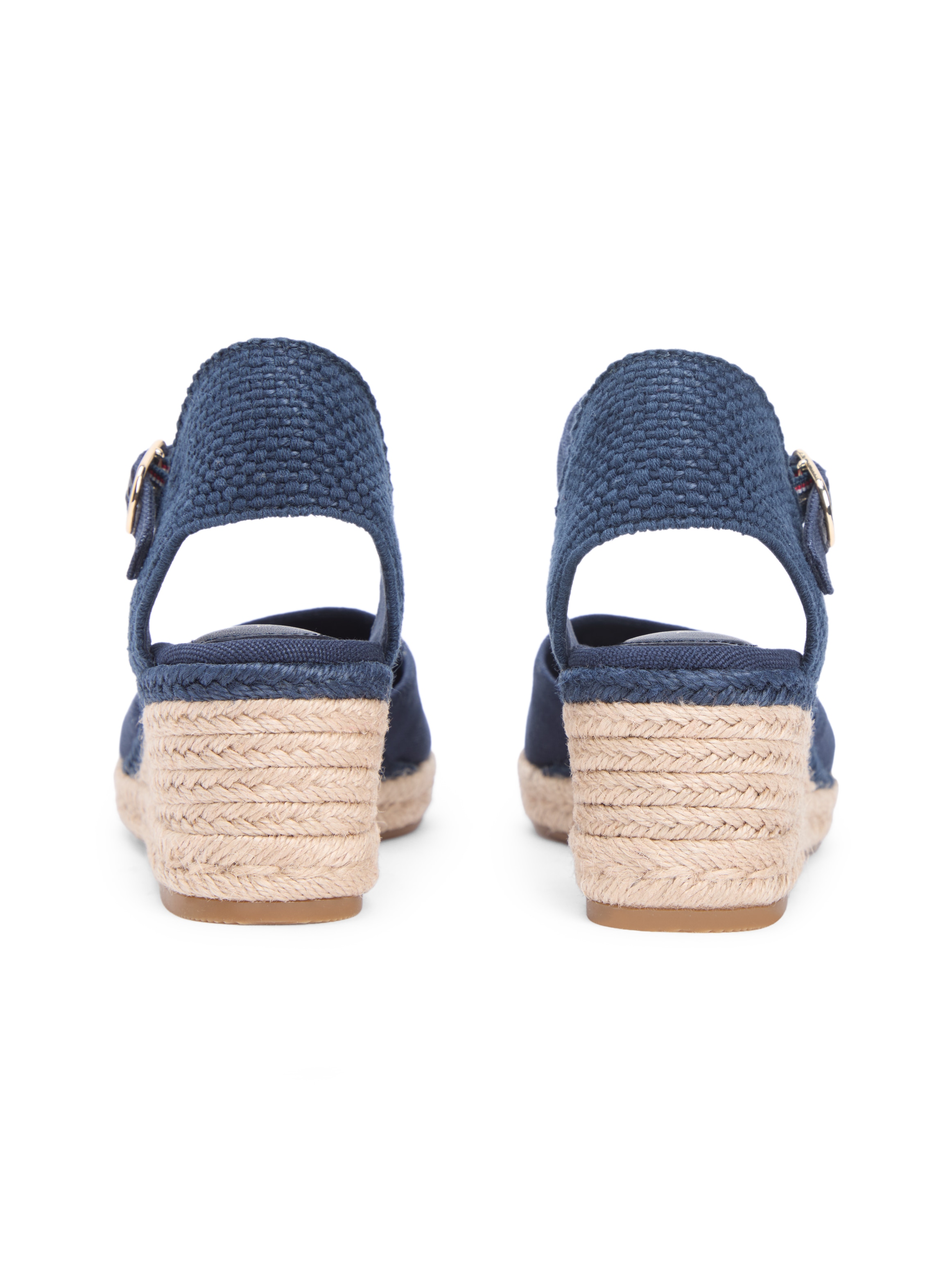 Tommy Hilfiger Keilsandalette »MID WEDGE ESPAD CLOSED TOE«  Plateau, Sommerschuh mit verstellbarer Schnalle, schmale Form