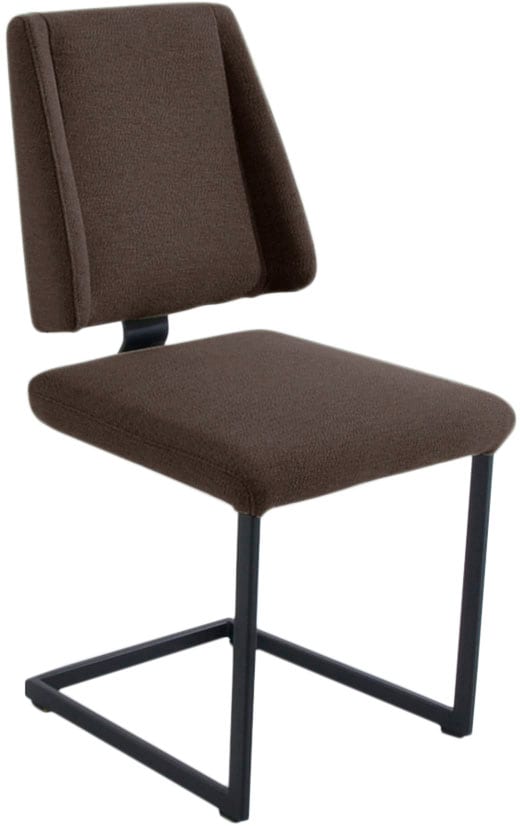 K+W Komfort & Wohnen Esszimmerstuhl "Longbeach, Freischwinger" () 1 Stk.mit Gestell und Abstandshalter in Metall schwarz Struktur, Sitzkomfort