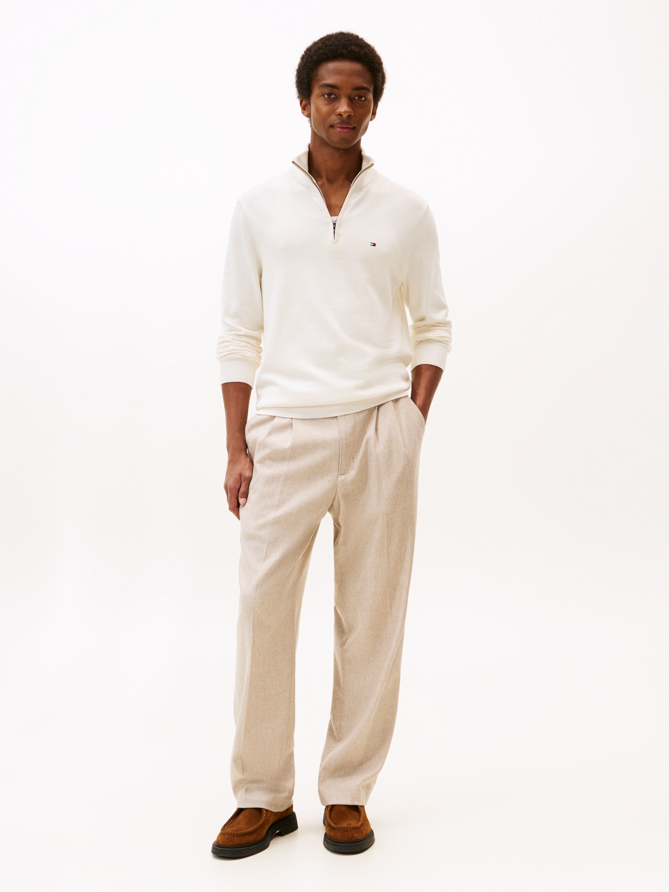 Thumbnail - Tommy Hilfiger Troyer "ESSENTIAL COTTON ZIP MOCK"