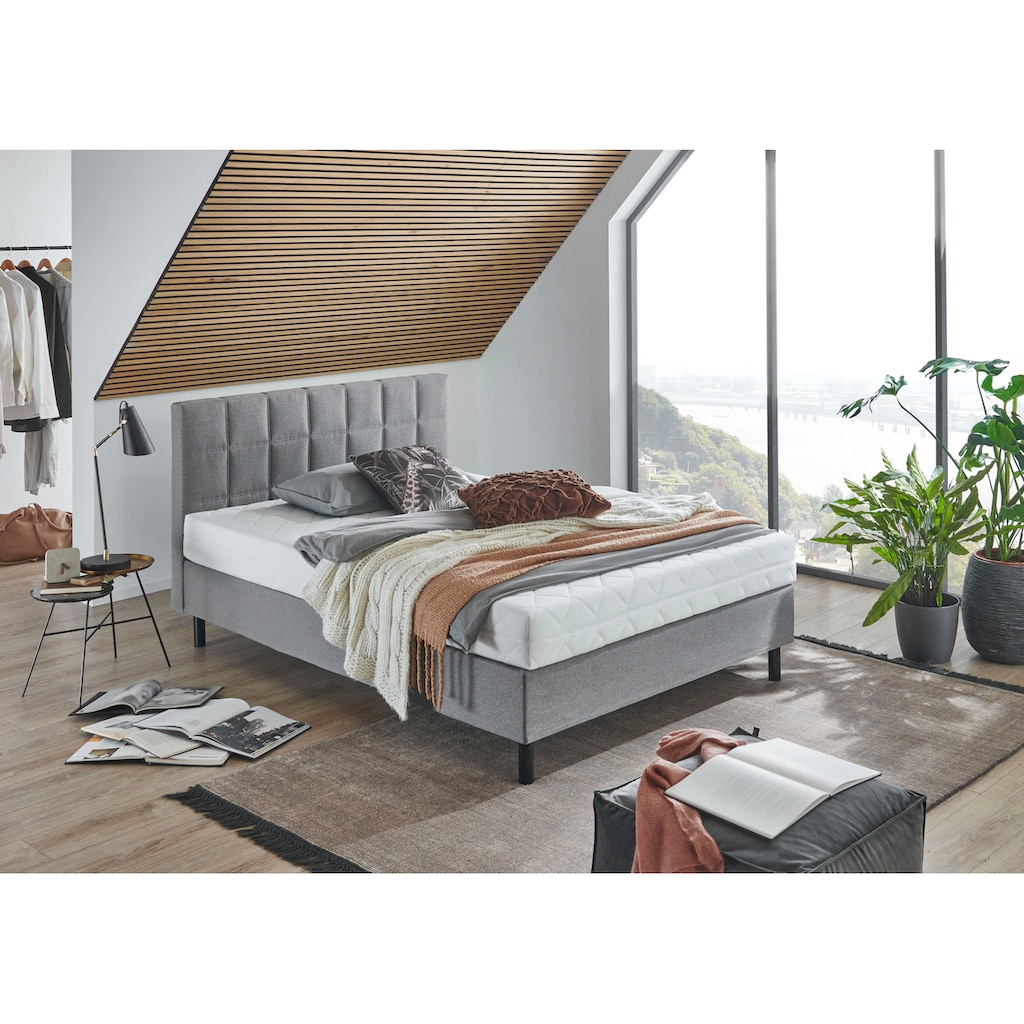 ATLANTIC home collection Boxbett Nikola, Massivholzfüße, mit und ohne Matratze lieferbar