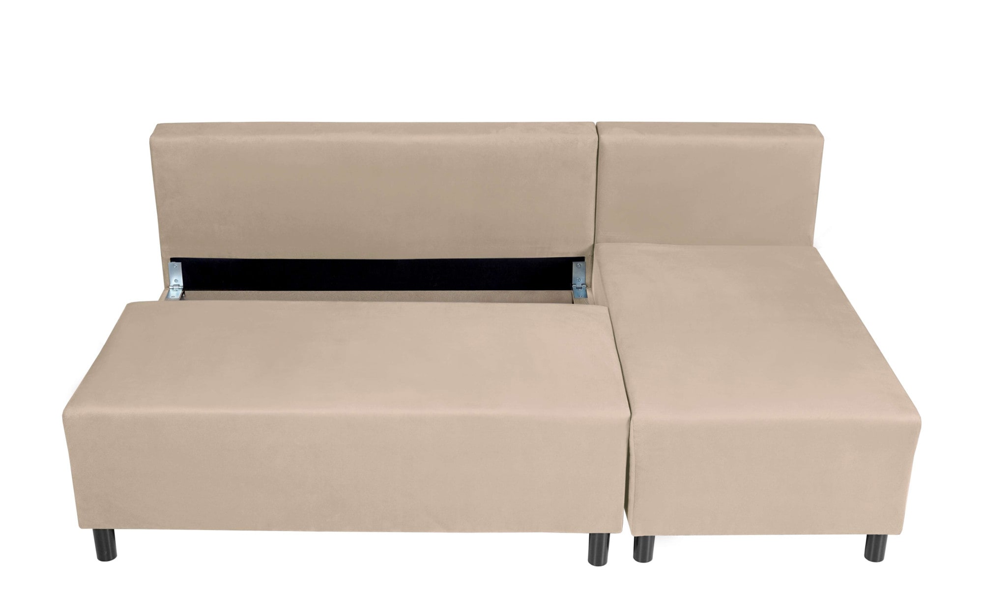 INOSIGN Ecksofa »IWALANI, Schlafsofa mit Bettkasten, Recamiere beidseitig montierbar«, L-Form, B/T/H 199/135/83 cm, Struktur weich & Velvet