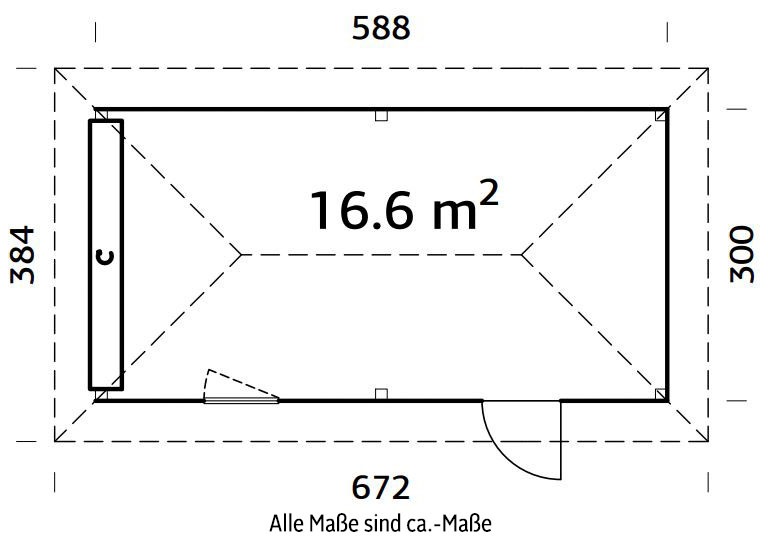 Palmako Holzpavillon »Bianca 16,6 m² Set 12«, BxTxH: 588x300x323 cm