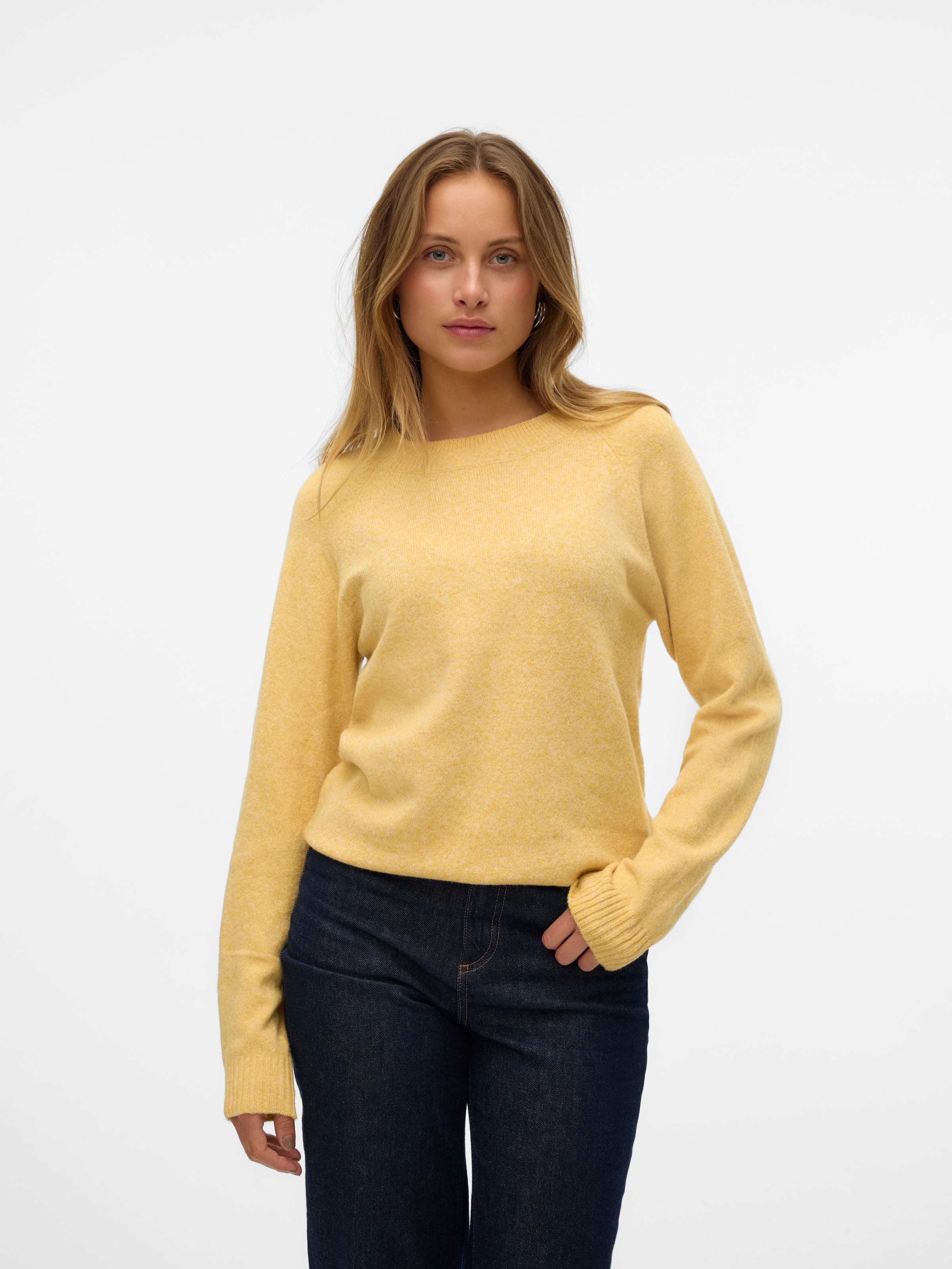 Vero Moda Rundhalspullover "VMDOFFY LS O-NECK BLOUSE GA NOOS" Materialmix, günstig online kaufen