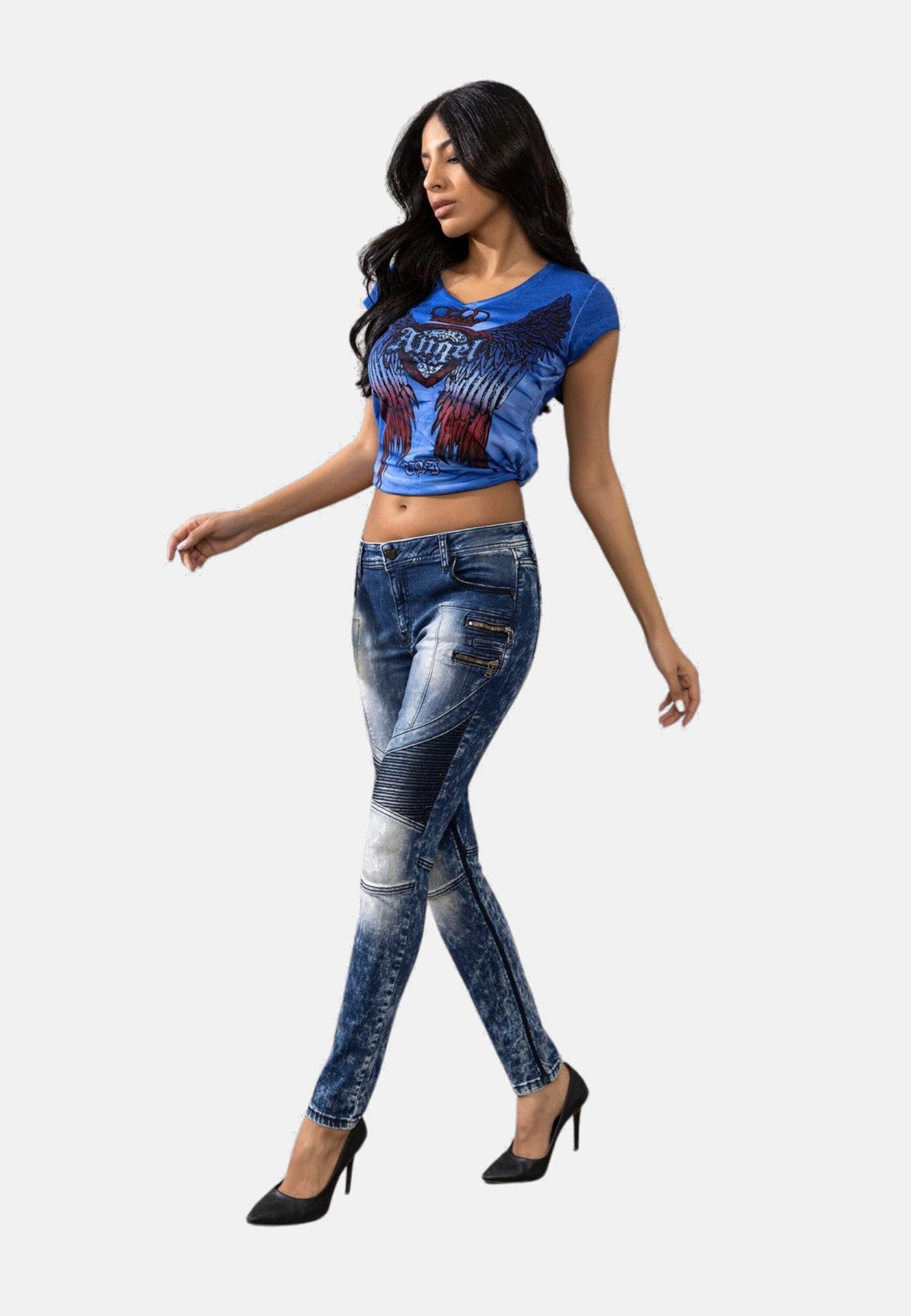 Cipo & Baxx Slim-fit-Jeans »Jeans«, mit Destroyed Look und Rippen-Details, WD-361