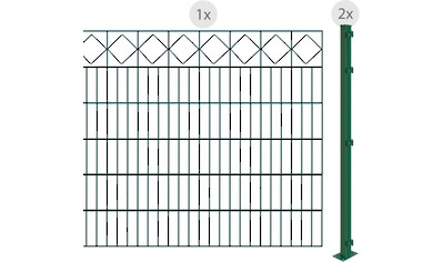 Doppelstabmattenzaun »EASY 120 zum Aufschrauben "Karo" mit Zierleiste«