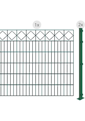 Doppelstabmattenzaun »EASY 120 zum Aufschrauben "Karo" mit Zierleiste«