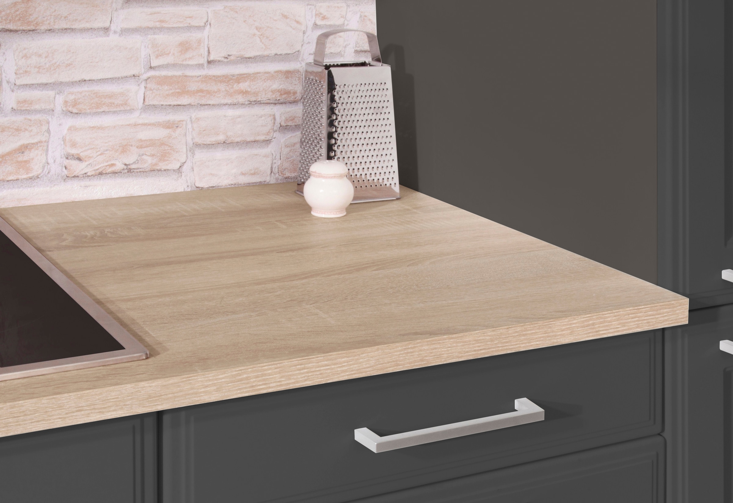 KOCHSTATION Küchenzeile »KS-Stockholm« Breite 310 cm, mit hochwertigen MDF Fronten im Landhaus-Stil