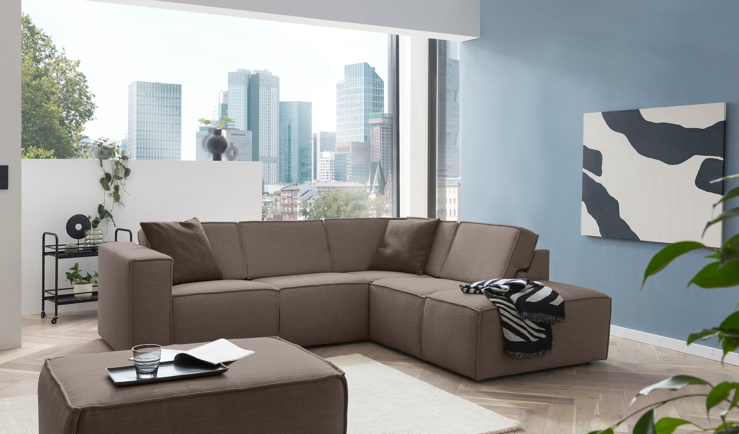 TRENDMANUFAKTUR Ecksofa »Dice, aktuelles Design, L-Form, mit komfortabler«,...