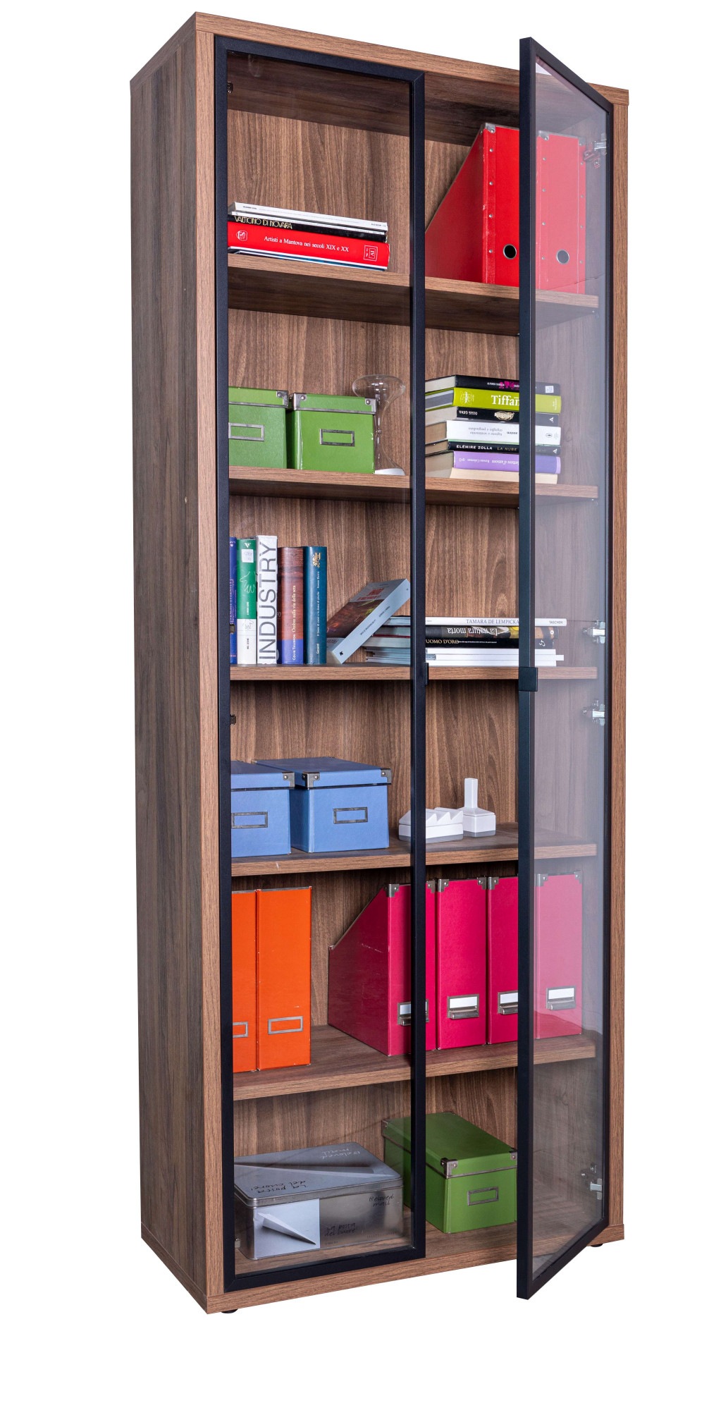 Composad Aktenschrank »DAVINCI, mit 2 Glastüren und 6 Fächern, verstellbare Böden,«, Höhe 217,5 cm, 100% recyceltes Holz, Made in Italy