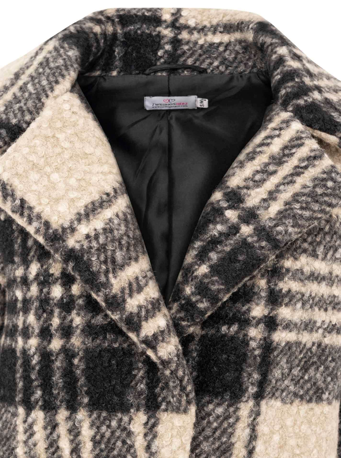 Zwillingsherz Winterjacke »"Karo"«, Reverskragen, Karo-Muster, wärmend