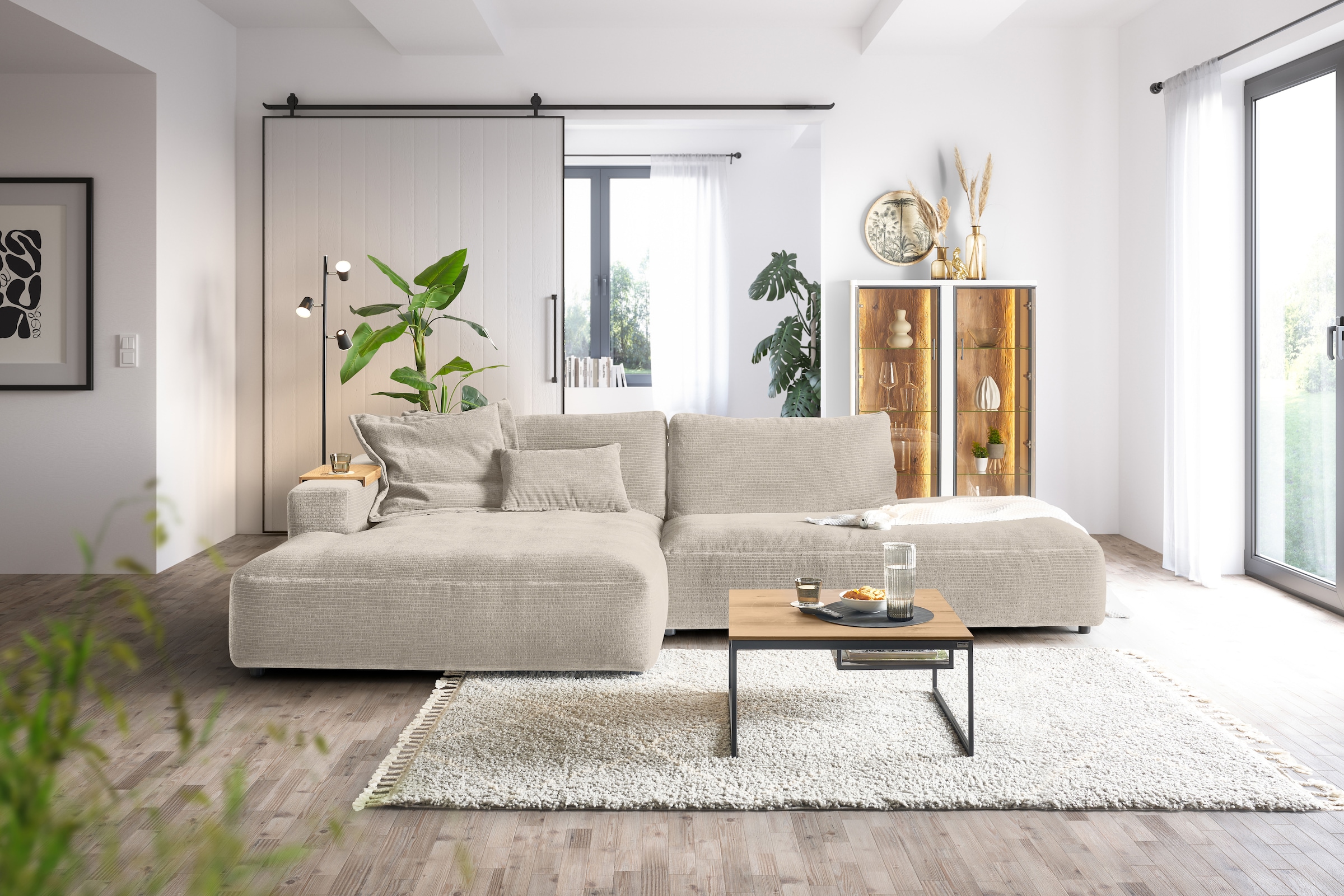 Musterring Ecksofa "Lucia modern und bequem, Breite 330cm, L-Form" verschiedene Farben, großer Longchair mit Armlehne, B330 x T190 cm