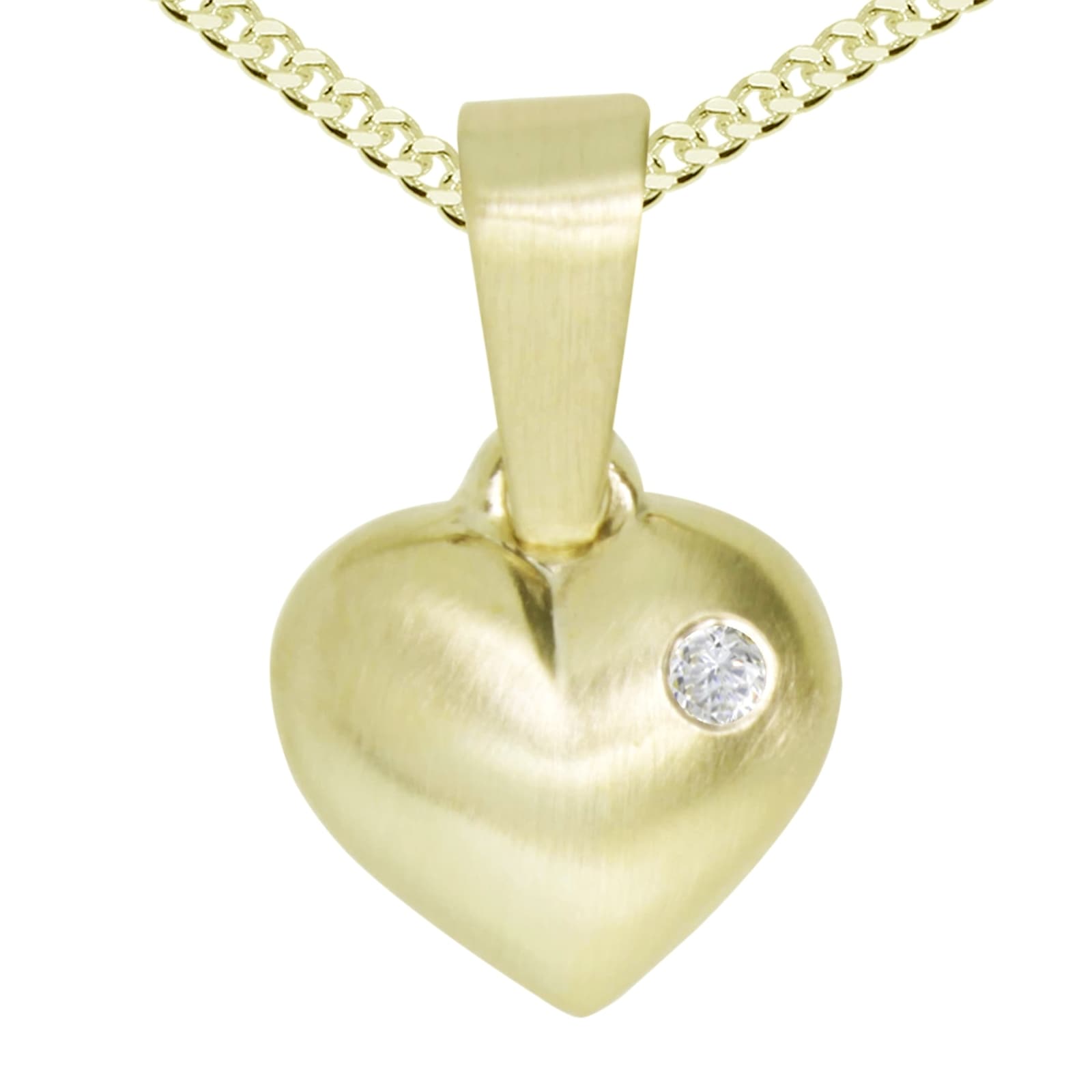 Kette mit Anhänger OSTSEE-SCHMUCK "Ostsee-Schmuck Kette mit Anhänger Herz Kette mit Anhänger Herz" Gr. 45, gold, Halsketten, Damen, 45cm, Gelbgold 333, L: 42