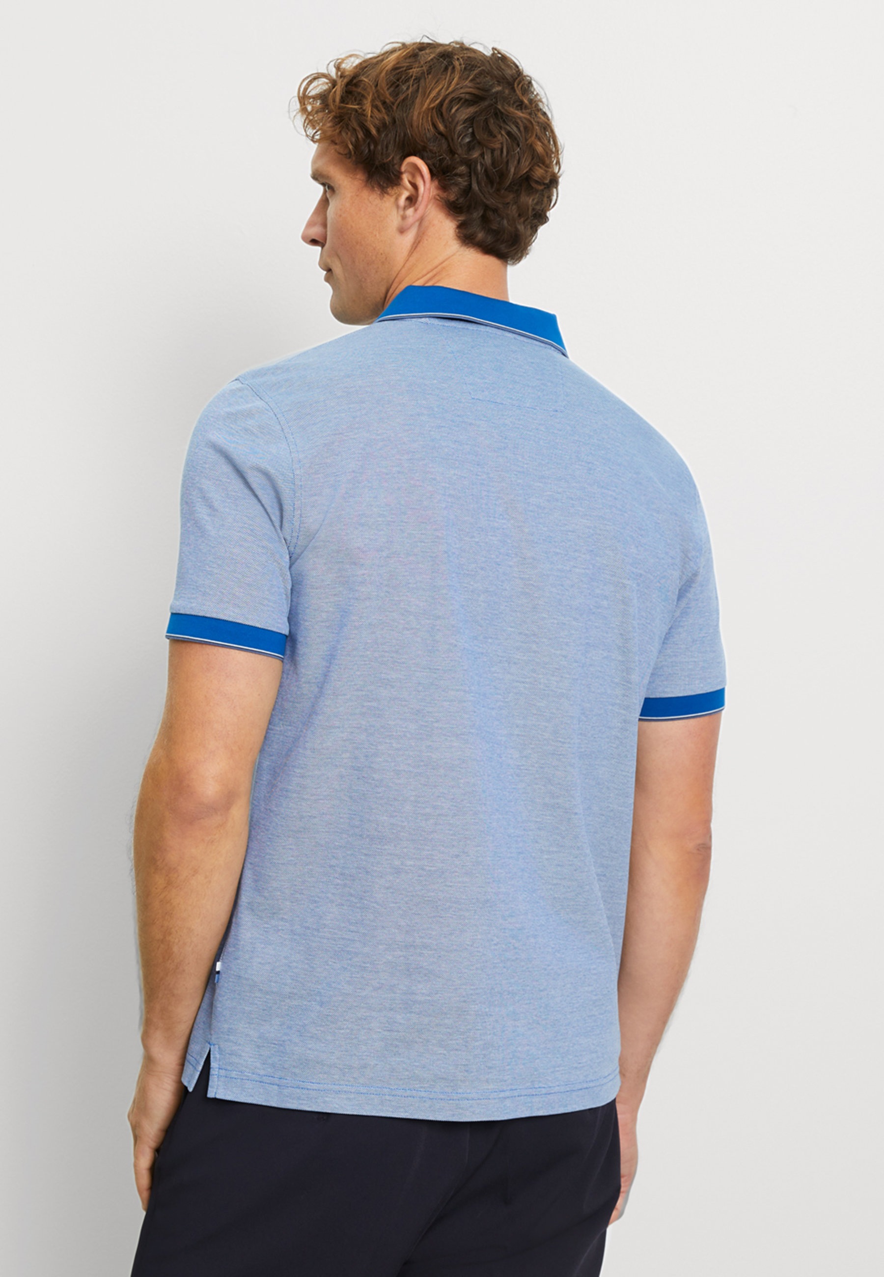 Poloshirt OLYMP "OLYMP Casual Wirk", Herren, Gr. M, blau, 100% Baumwolle, Shirts 3