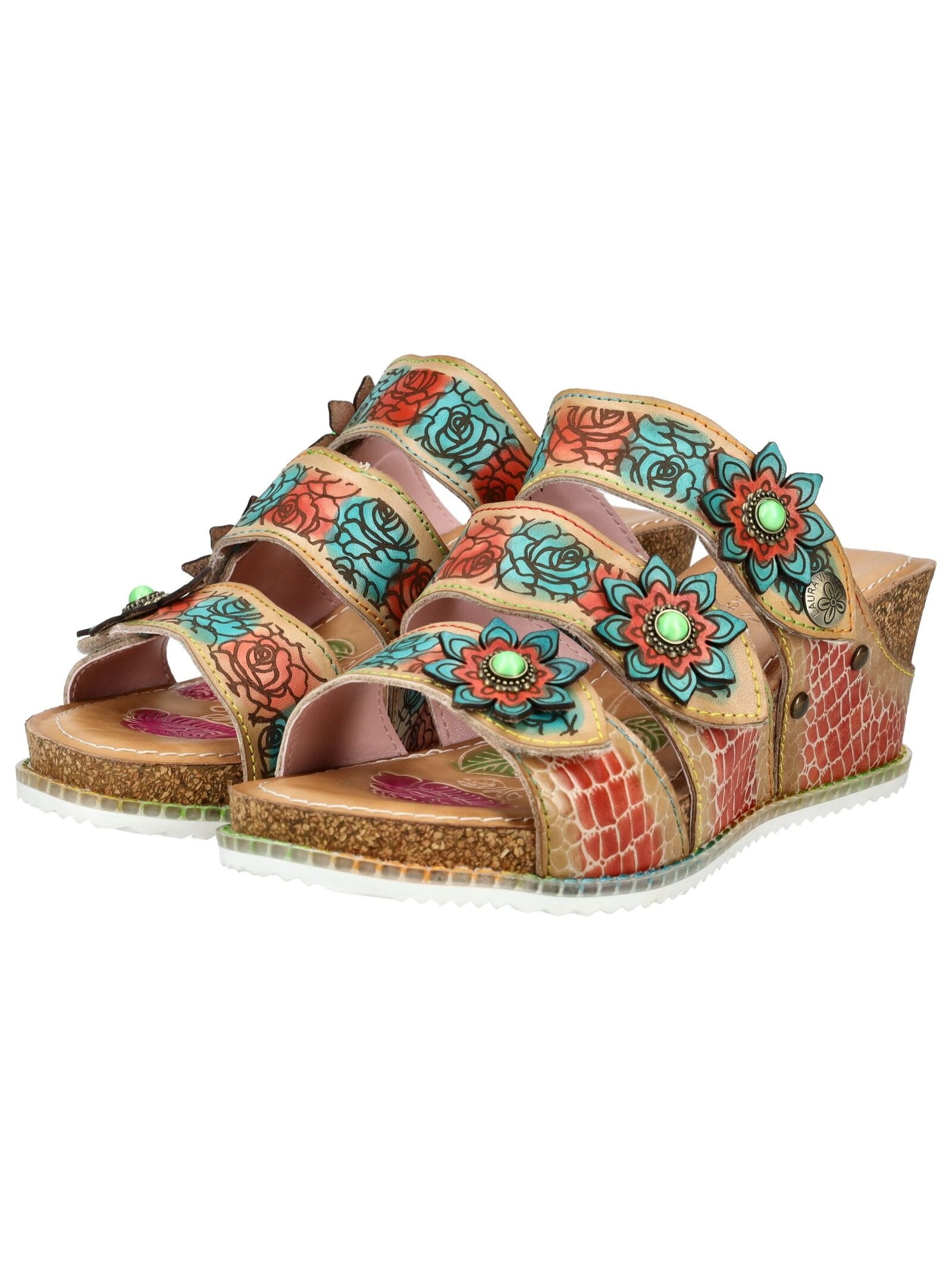 Pantolette LAURA VITA "LAURA VITA Pantoletten Leder", Damen, Gr. 38, beige, Leder, Schuhe Pantolette 3