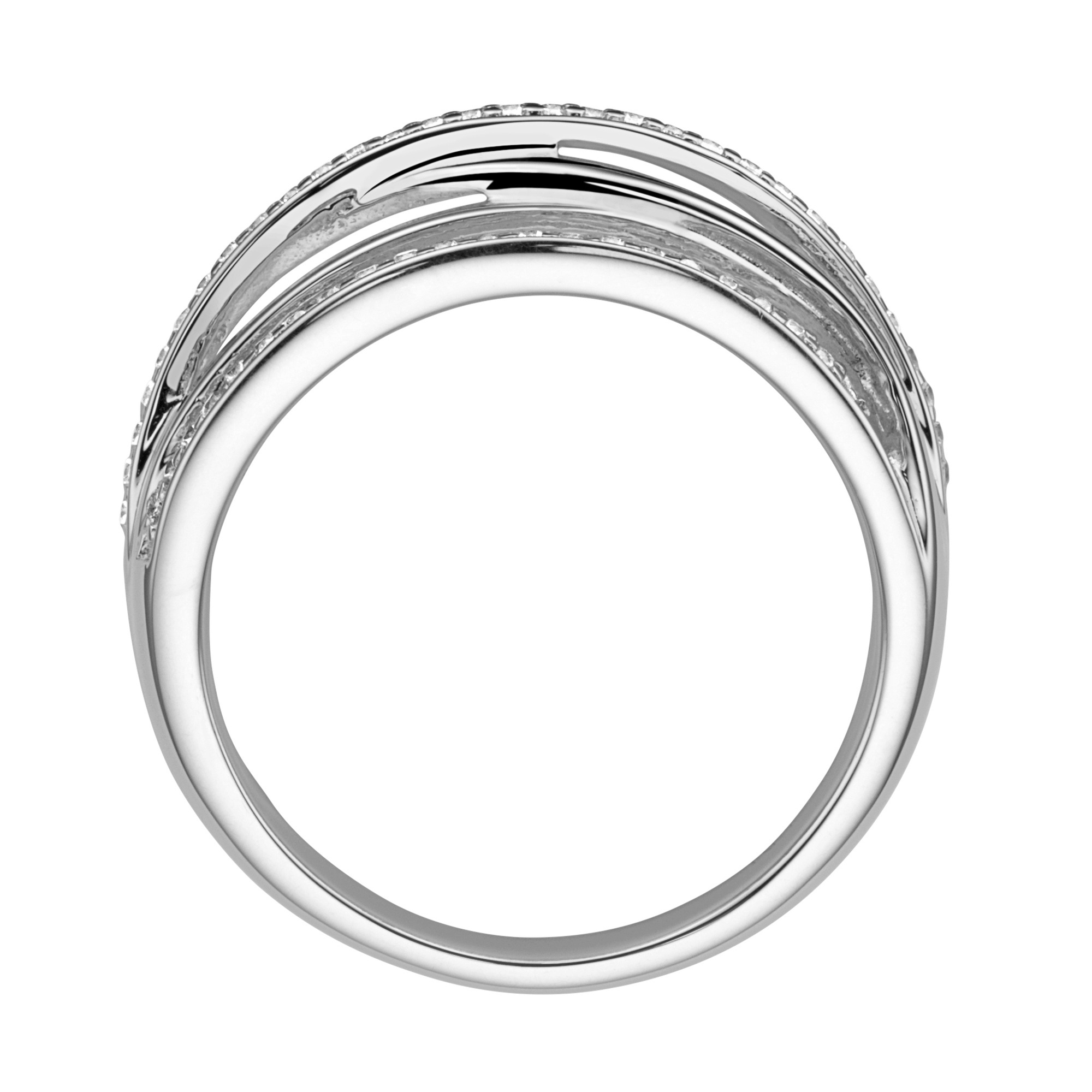 Smart Jewel Fingerring »verschlungen mit Zirkonia Steinen, Silber 925«