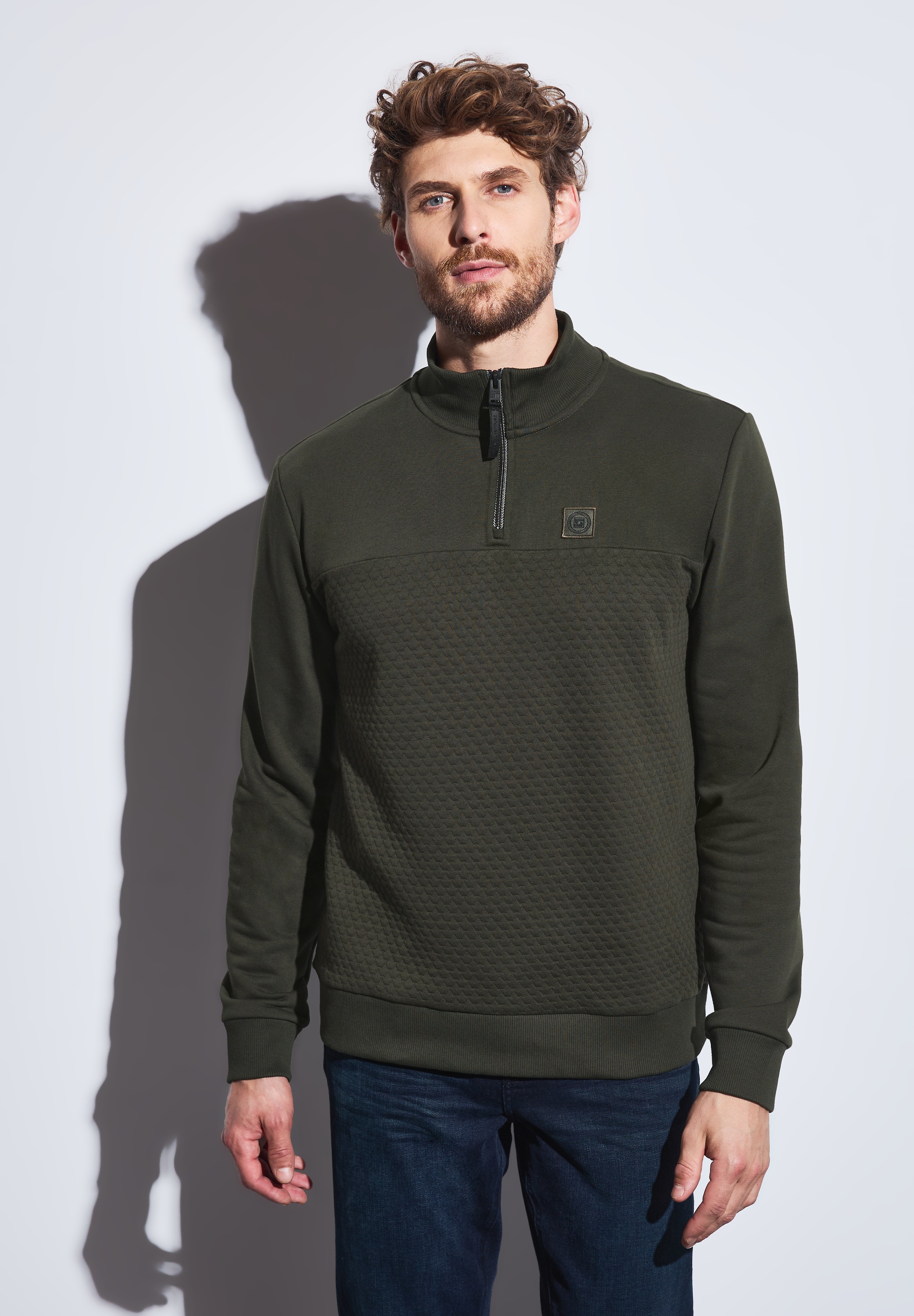 STREET ONE MEN Rollkragenpullover, mit Struktur-Muster günstig online kaufen