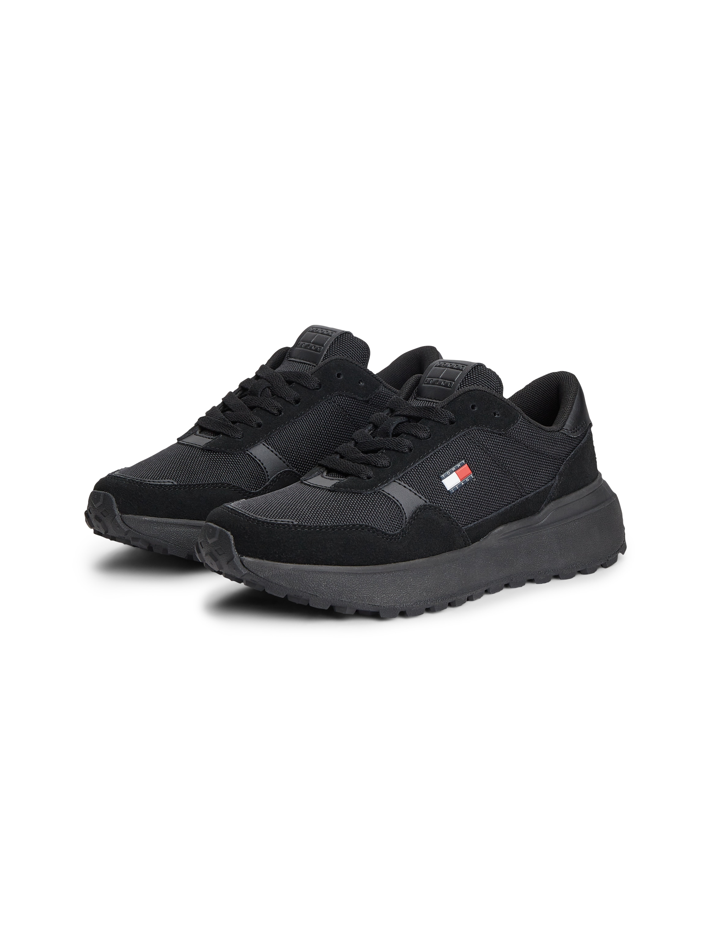 Tommy Jeans Keilsneaker "MODERN RUNNER MIX" Freizeitschuh, Halbschuh, Schnürschuh mit seitlichem Logo