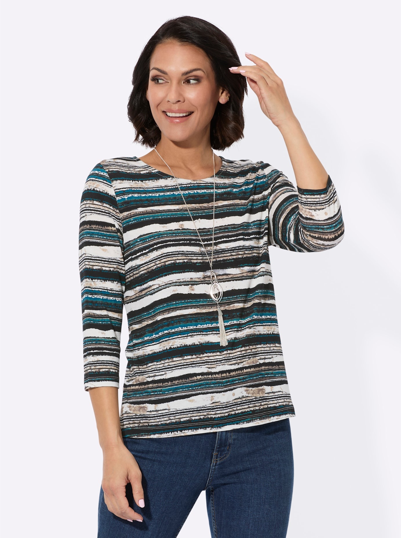 Casual Looks 3/4-Arm-Shirt "Rundhals-Shirt", (1 tlg.) günstig online kaufen