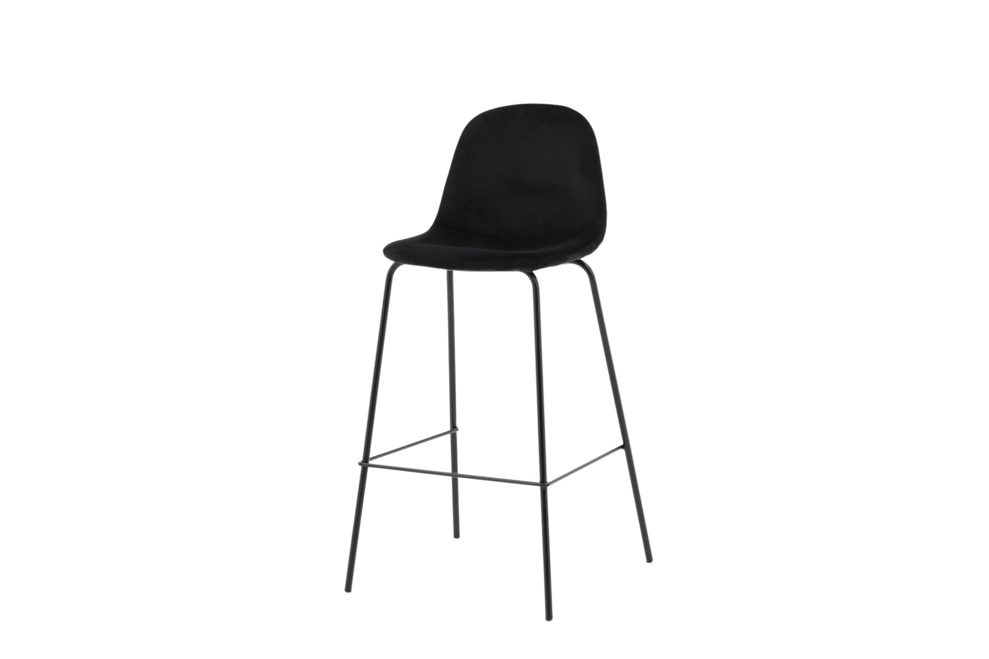 Venture Home Barhocker »Polar, 2er-Set Barhocker in Schwarz-Samt, luxuriös, 150 kg belastbar« 2 Stk. tlg. Tresenstuhl, weicher Bezug, schwarze Metallbeine, Fußstütze, edel