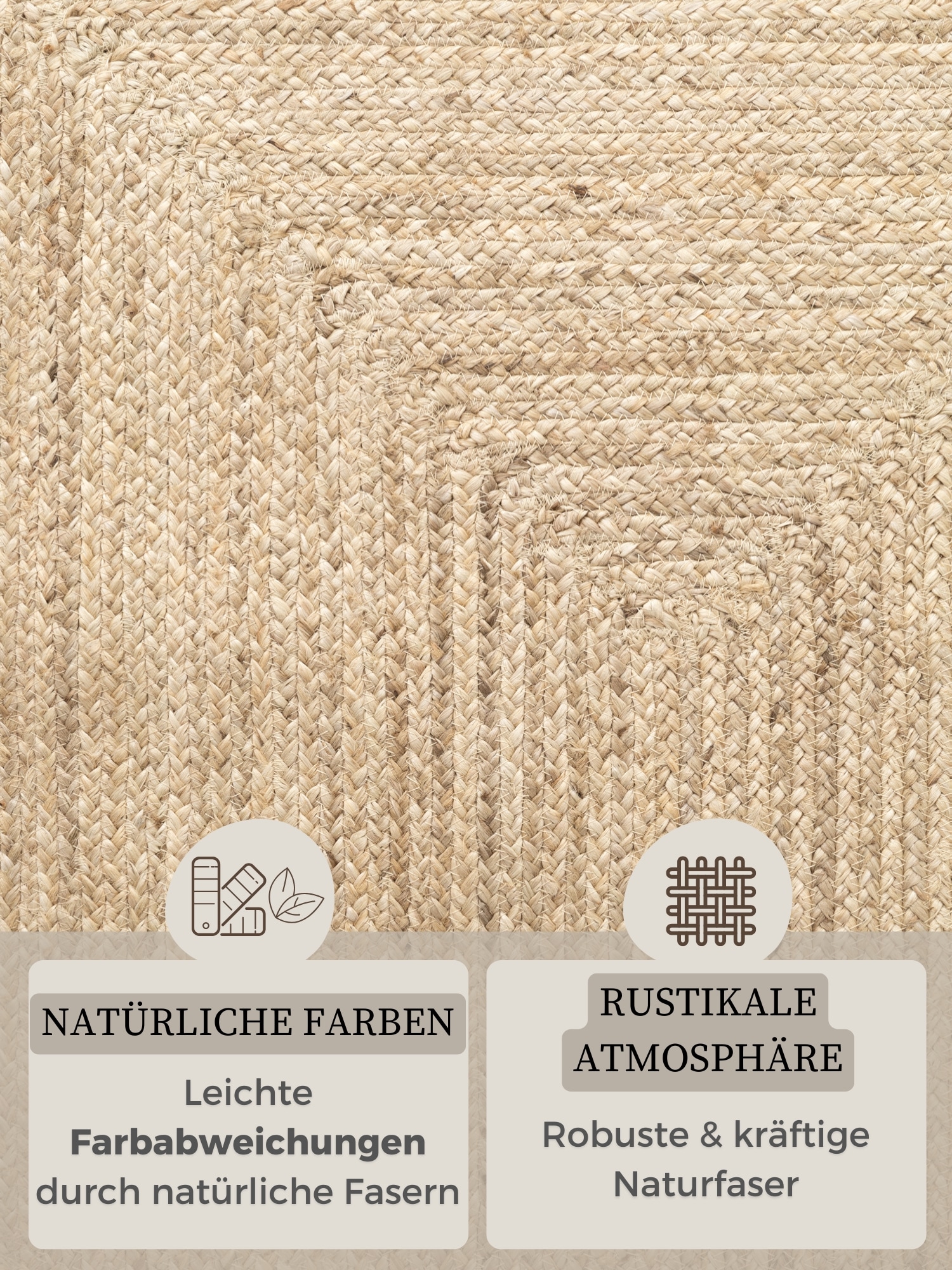 HANSE Home Teppich »Sharmila Juteteppich«, rechteckig, 9 mm Höhe, 100% Jutefaser, Natur, Wohnzimmer, Esszimmer, Flur, Boho, Skandi