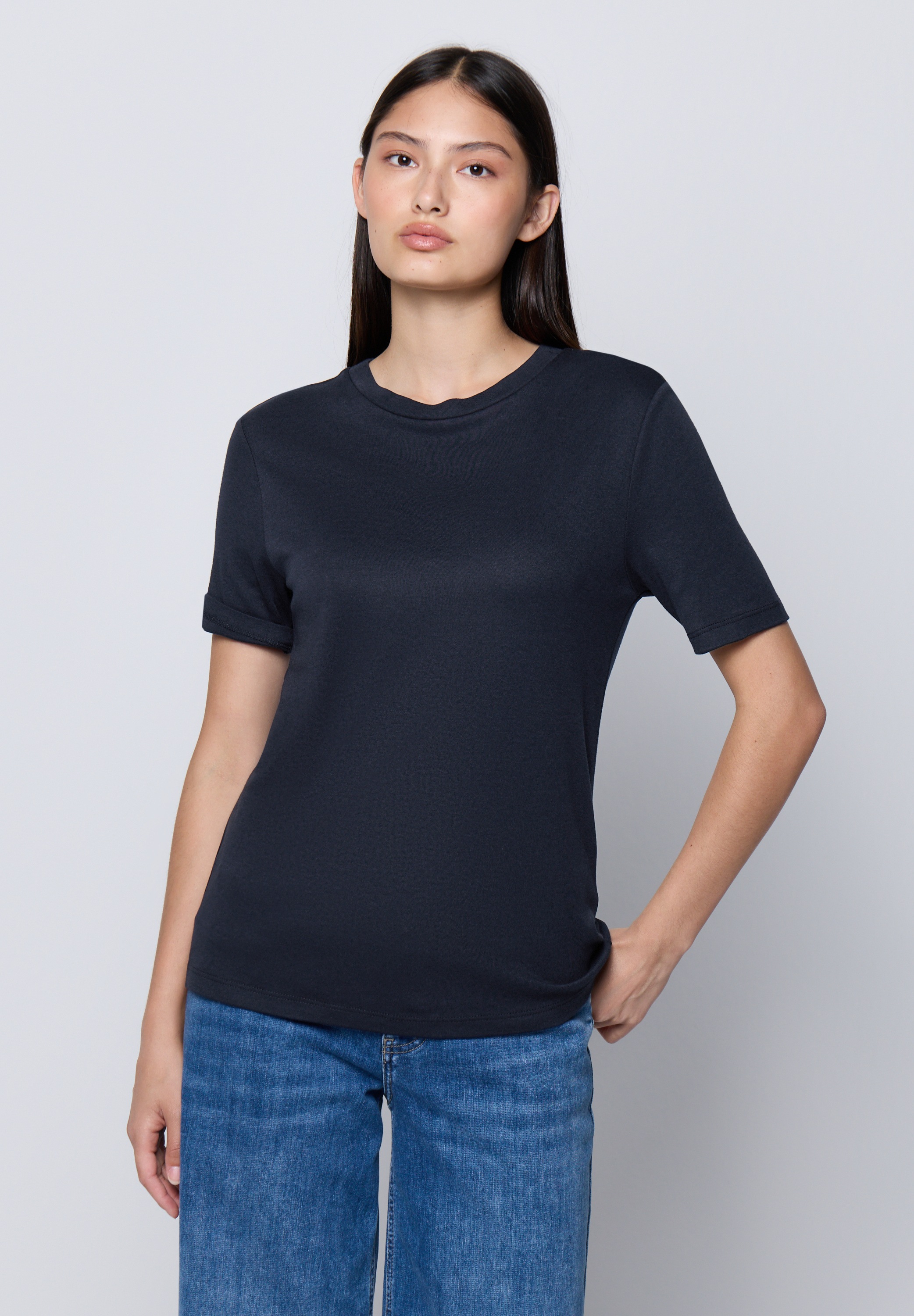 STREET ONE STUDIO Rundhalsshirt Basic günstig online kaufen