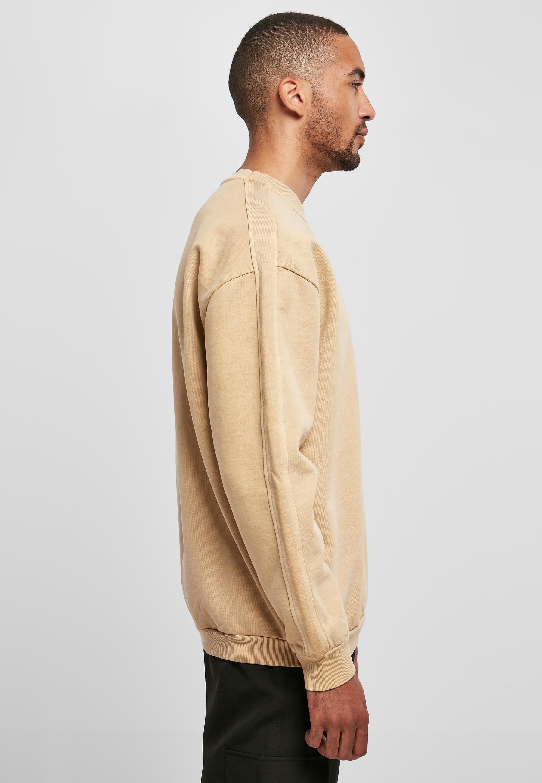 URBAN CLASSICS Rundhalspullover »Urban Classics Herren Heavy Terry Garment Dye Crew«, (1 tlg.)
