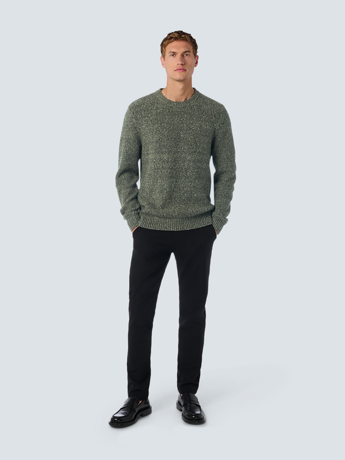 NO EXCESS Rundhalspullover »No Excess Weicher Stretch-Pullover«