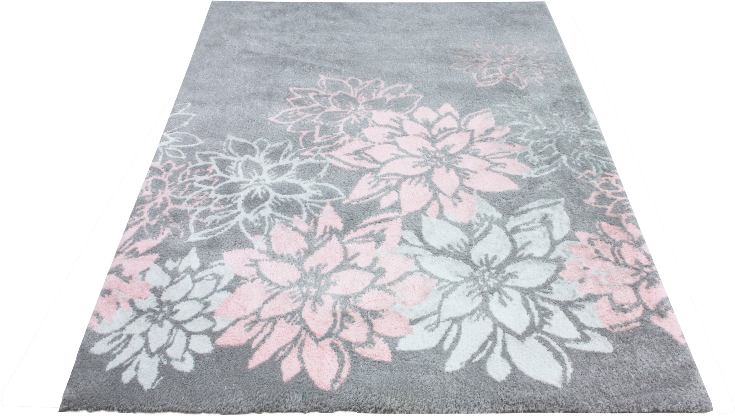 Home affaire Hochflor-Teppich »Susan«, rechteckig, angenehme Haptik, florales Muster, Blumen, Wohnzimmer, Schlafzimmer