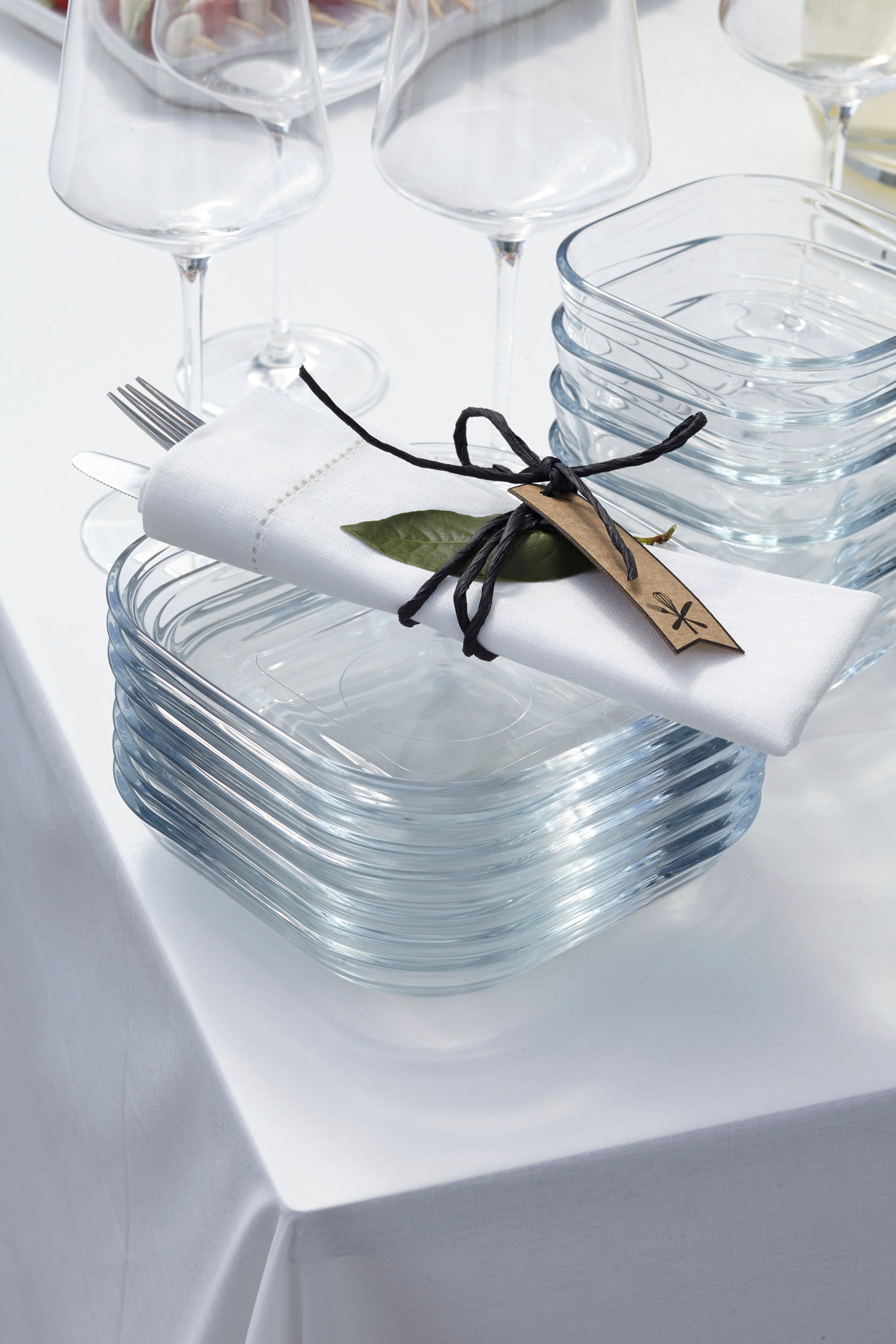 LEONARDO Dessertteller »Gusto Struttura«, (Set, 6 St.), Glas, Ø 17 cm