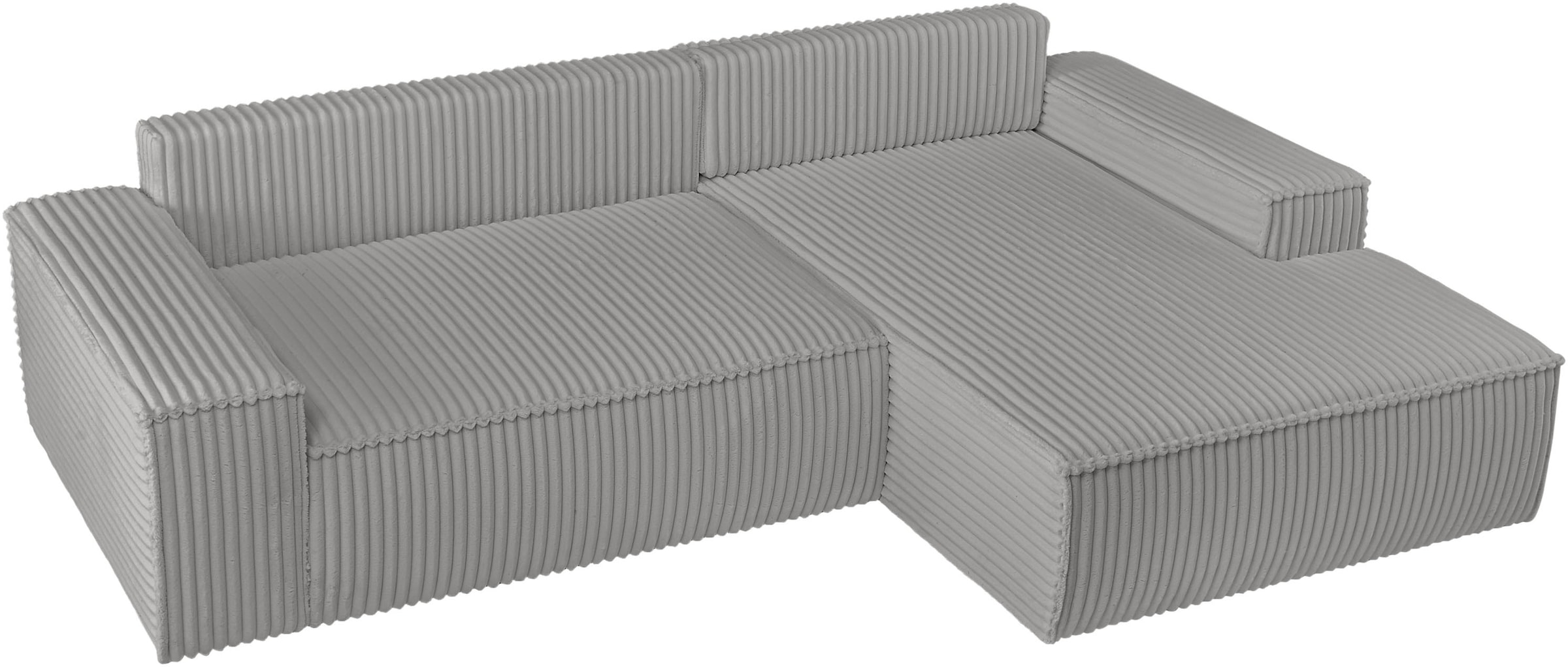 andas Ecksofa »Finnley Schlafsofa 267 cm in Bouclé, Struktur fein u. Cord, L-Form,«, Schlaffunktion m. Bettkasten (136/210 cm), Bouclé, Struktur und Cord