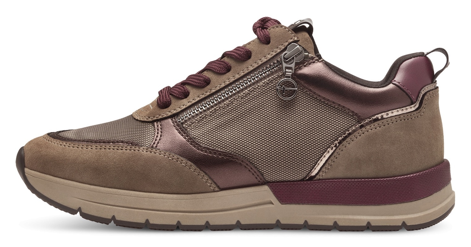 Tamaris Keilsneaker, Freizeitschuh, Halbschuh, Schnürschuh, trendige Metallic-Details