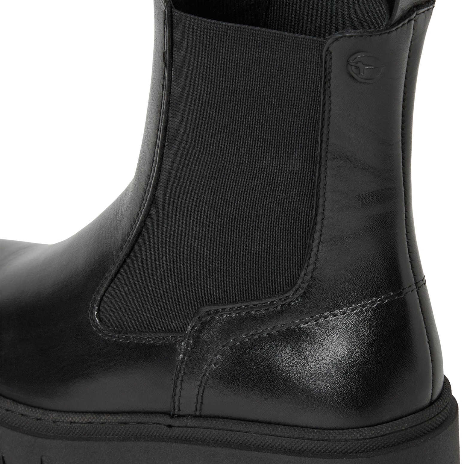 Tamaris Chelseaboots, Plateau, Stiefelette, Schlupfschuh mit T-Logoprägung