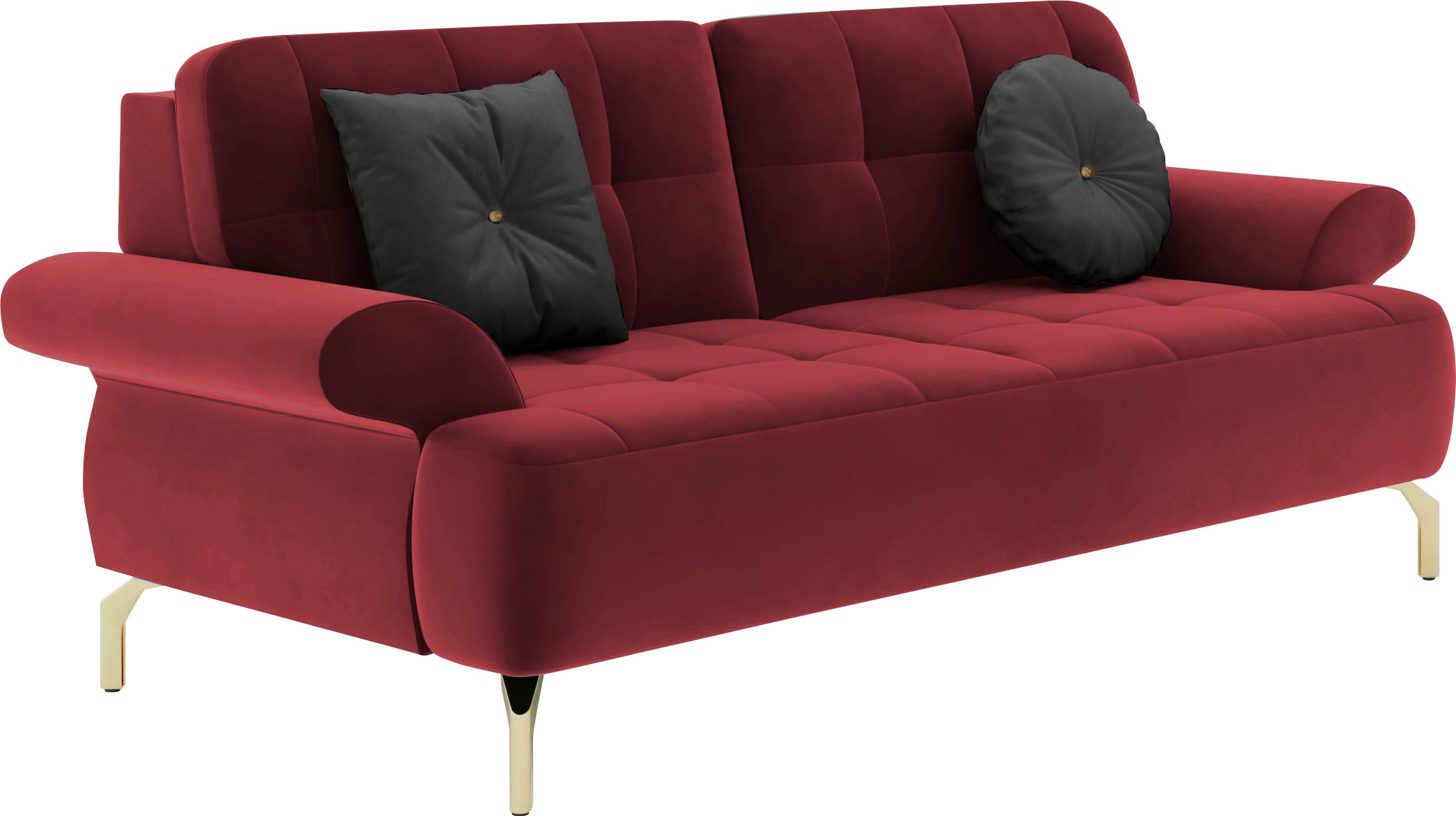 sit&more 2,5-Sitzer »Orient 1«, inkl. 2 Zierkissen mit Strass-Stein, goldfarbene Metallfüße