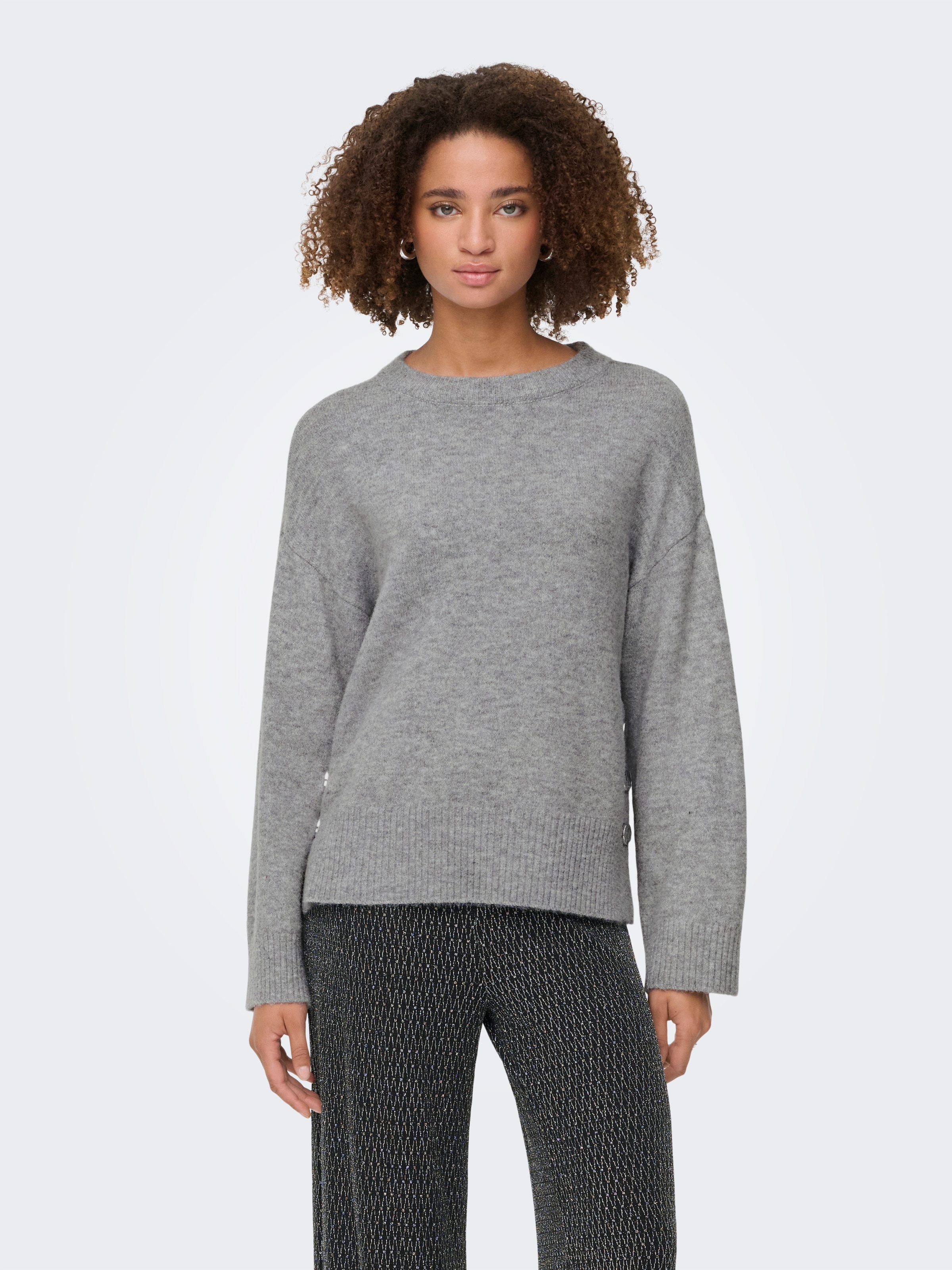 ONLY Strickpullover "ONLRENE LIFE LS BUTTON O-NECK CC KNT" günstig online kaufen