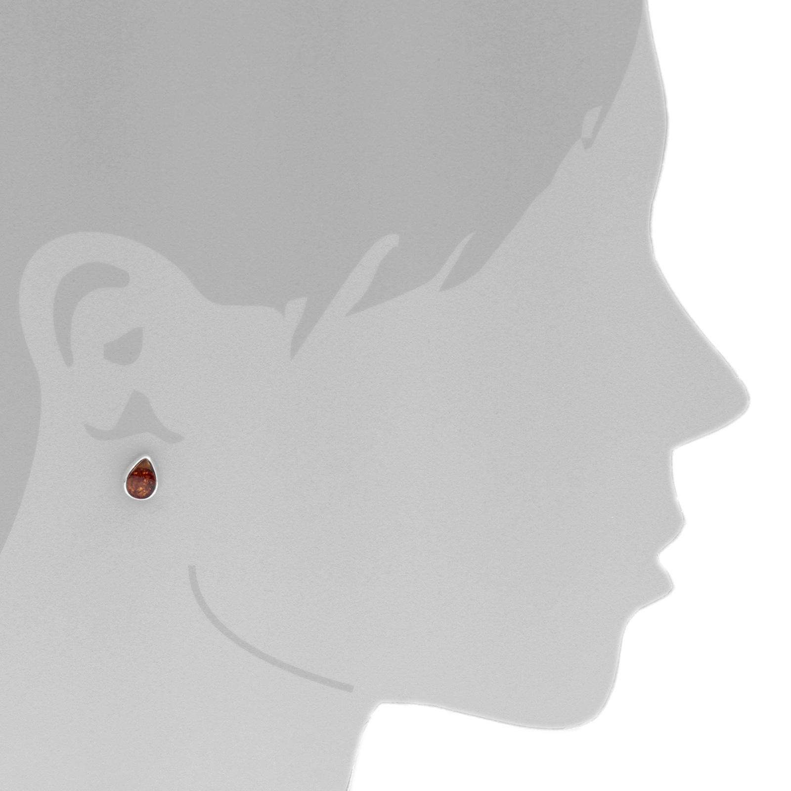 OSTSEE-SCHMUCK Paar Ohrstecker »- Enela - Silber 925/000 - Bernstein«