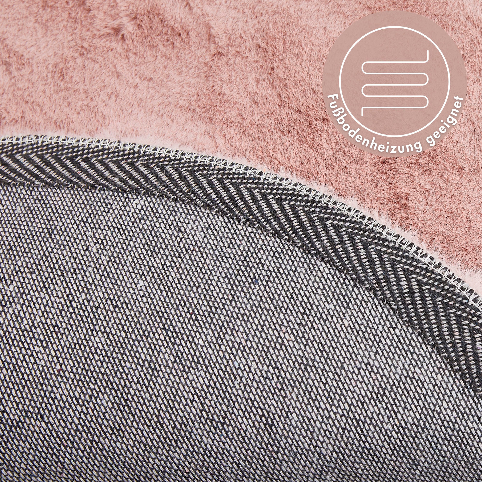 LUXOR living Fellteppich »Novara«, rund, 30 mm Höhe, Kunstfell, Kaninchenfell-Haptik, besonders weicher Hochflor