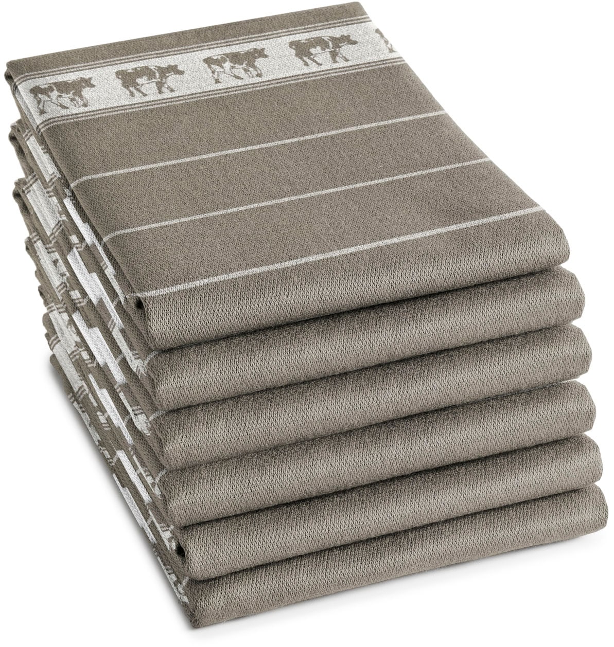 DDDDD Geschirrtuch "DDDDD Schwarz/Bon Geschirrtuch Taupe (6er-Pack)" schnel günstig online kaufen