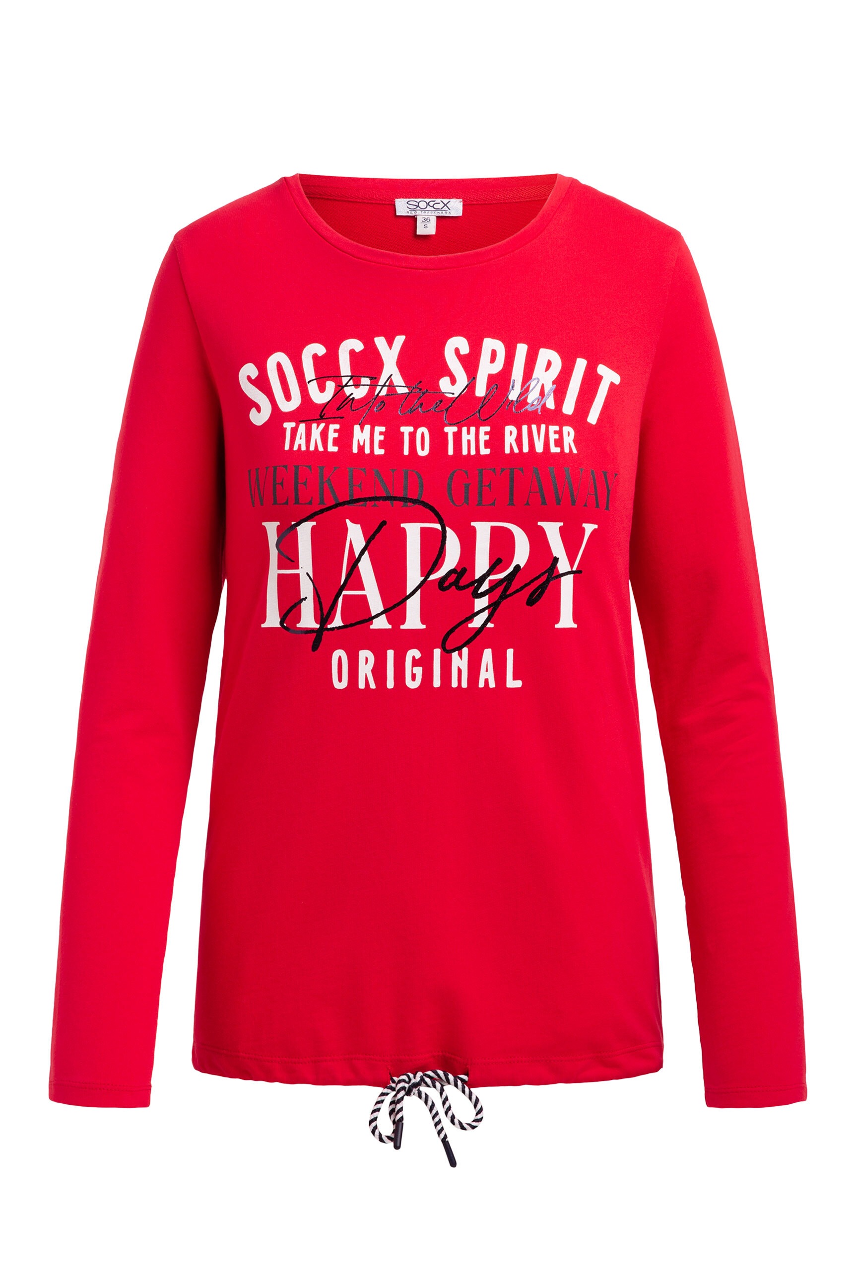 SOCCX Sweater, mit Bindeband im Saum günstig online kaufen