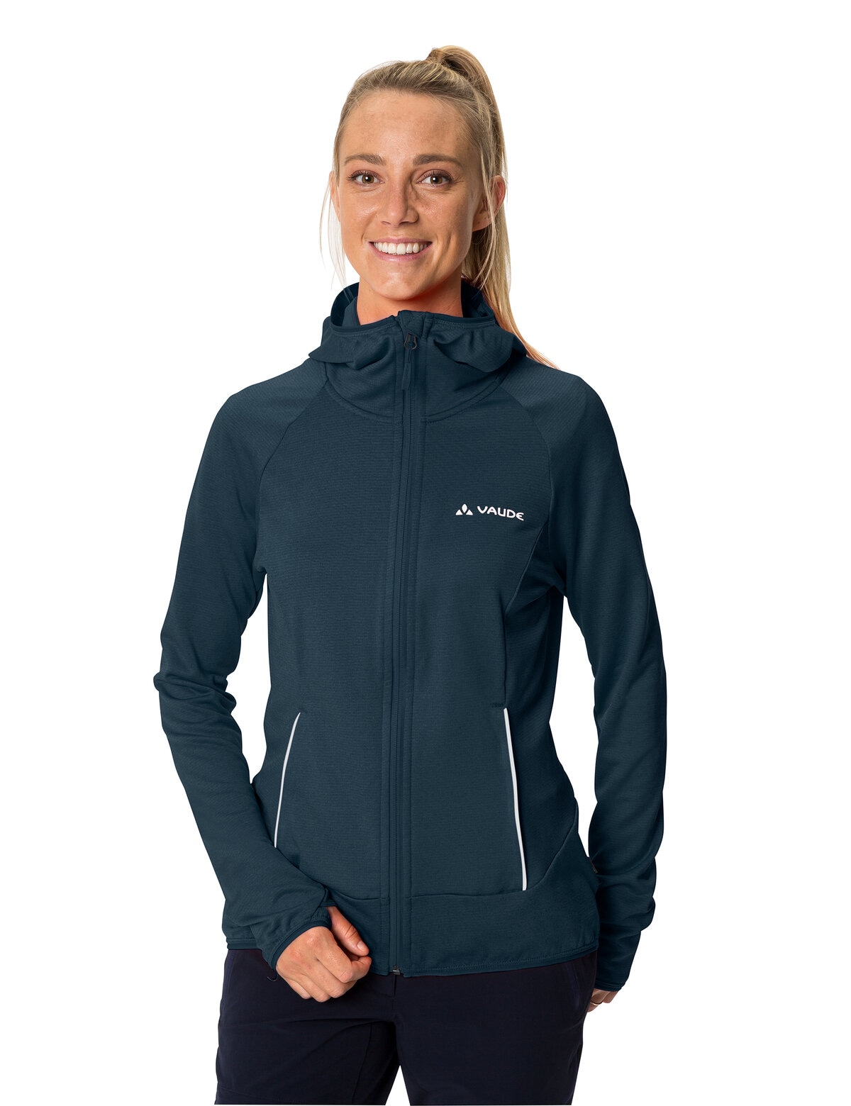 VAUDE Fleecejacke "WOMENS TEKOA FLEECE JACKET II" mit Kapuze mit Kapuze, taillenbedeckte Länge