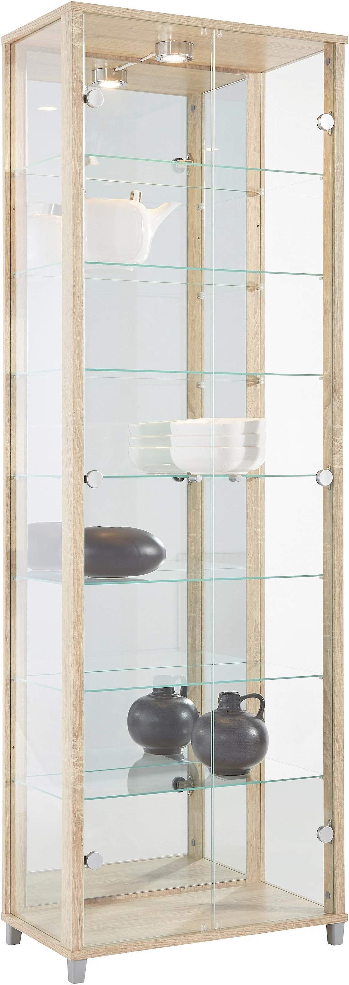 fif möbel Vitrine "OPTIMA", Standvitrine/Glasvitrine 2x Glastür,perfekt für Sammler,Sammlervitrine