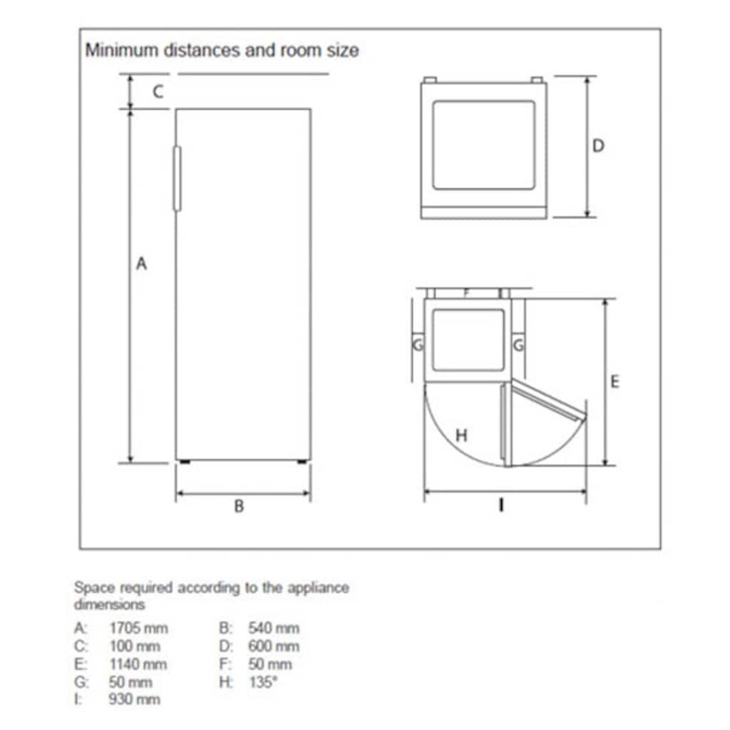 Hanseatic Gefrierschrank, 170,5 cm hoch, 54 cm breit