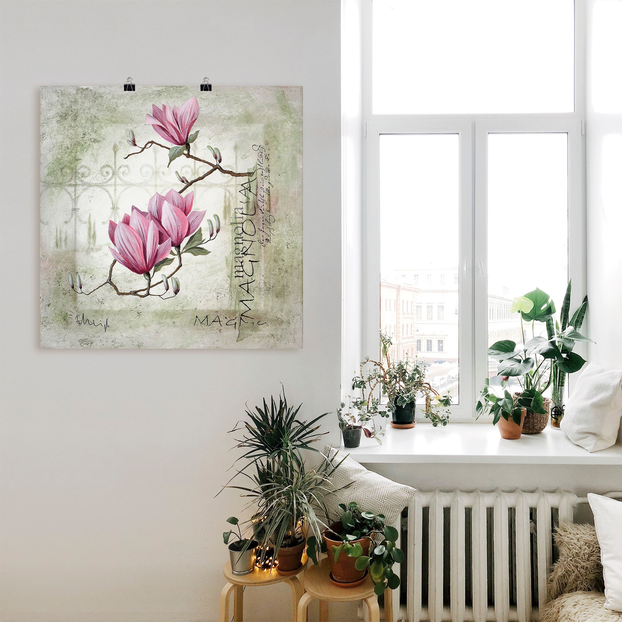 Artland Wandbild »Pinke Magnolie«, Blumen, (1 St.), als Leinwandbild, Poster, Wandaufkleber in verschied. Größen