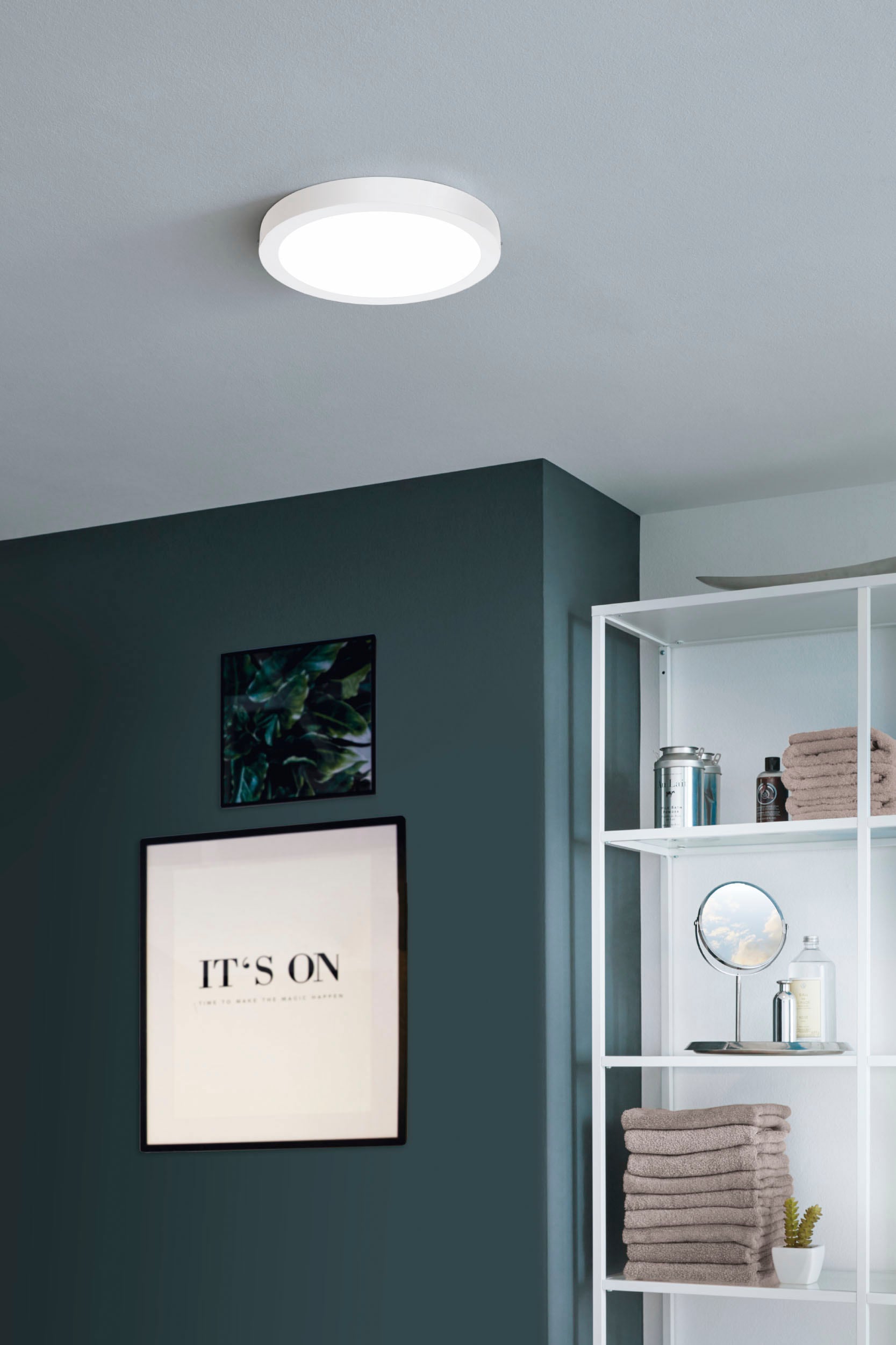 EGLO Deckenleuchte »FUEVA-Z«, Leuchtmittel LED-Modul | LED fest integriert, Deckenleuchte in weiß aus Alu - 19,5W - warmweiß - kaltweiß