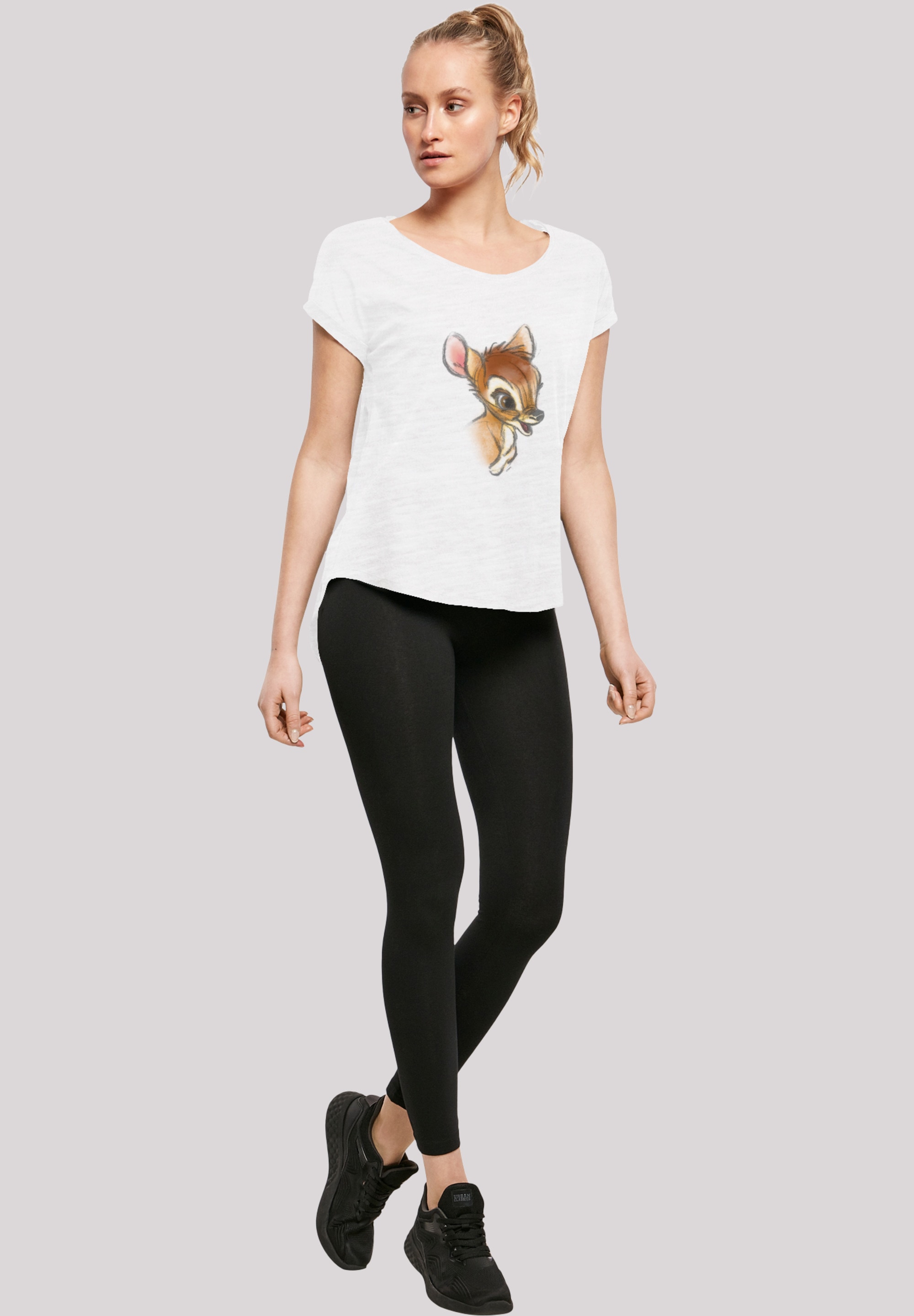 F4NT4STIC T-Shirt »Disney Bambi Zeichnung«, Damen,Premium Merch,Lang,Longshirt,Bedruckt